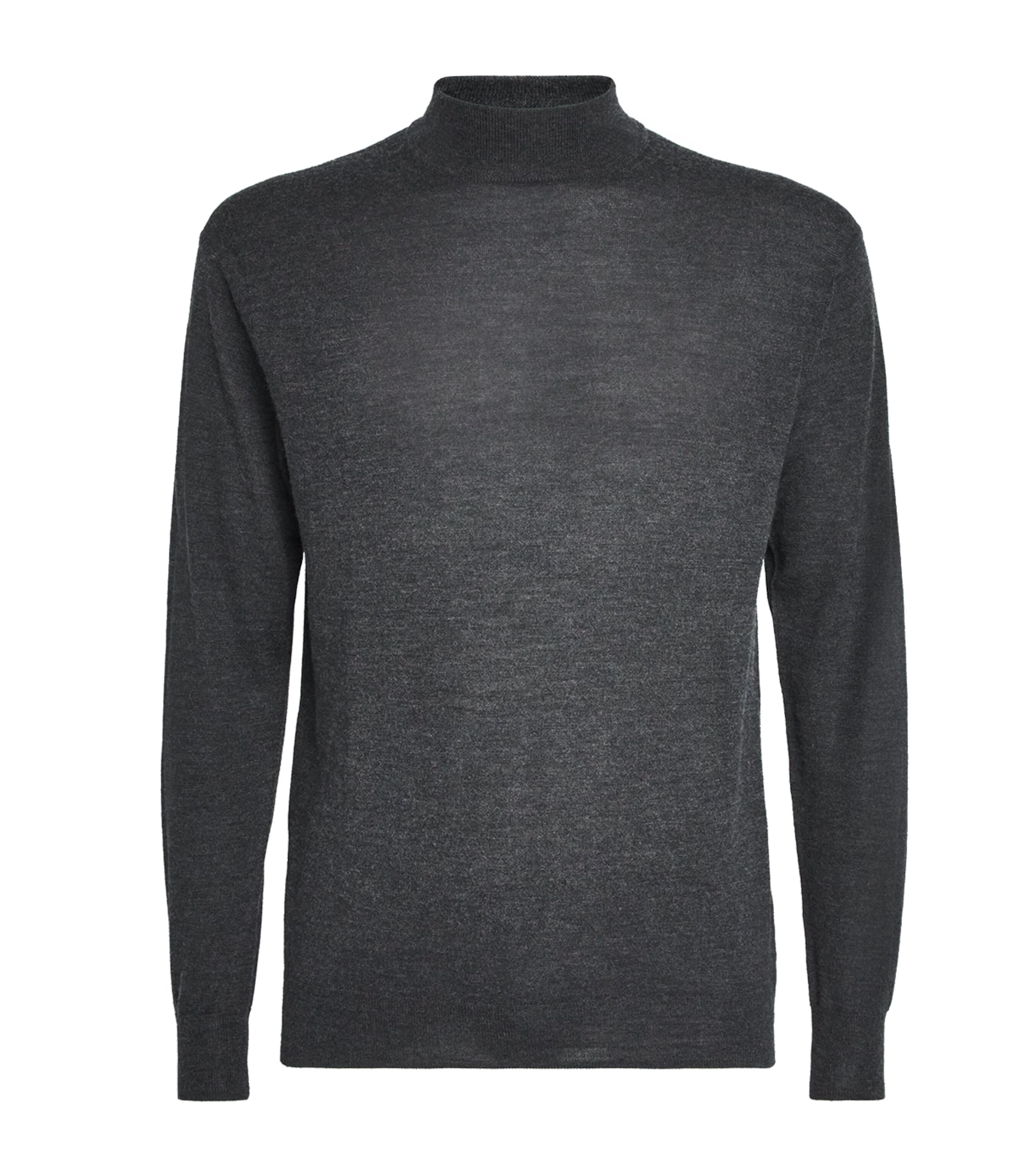 Cashmere-Silk High-Neck Sweater DKC DARK CHARCOAL Image 1