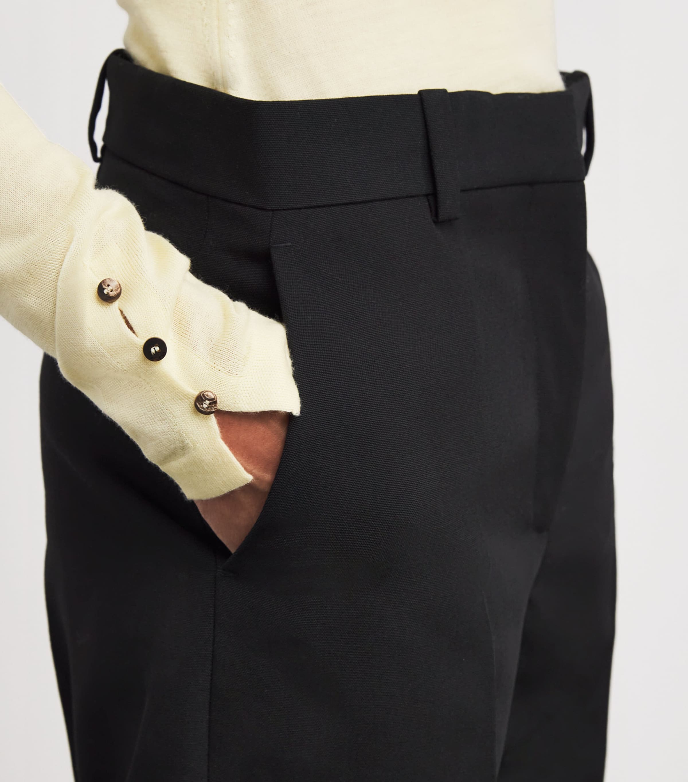 Jacquemus Black Virgin Wool Straight Trousers | Harrods US