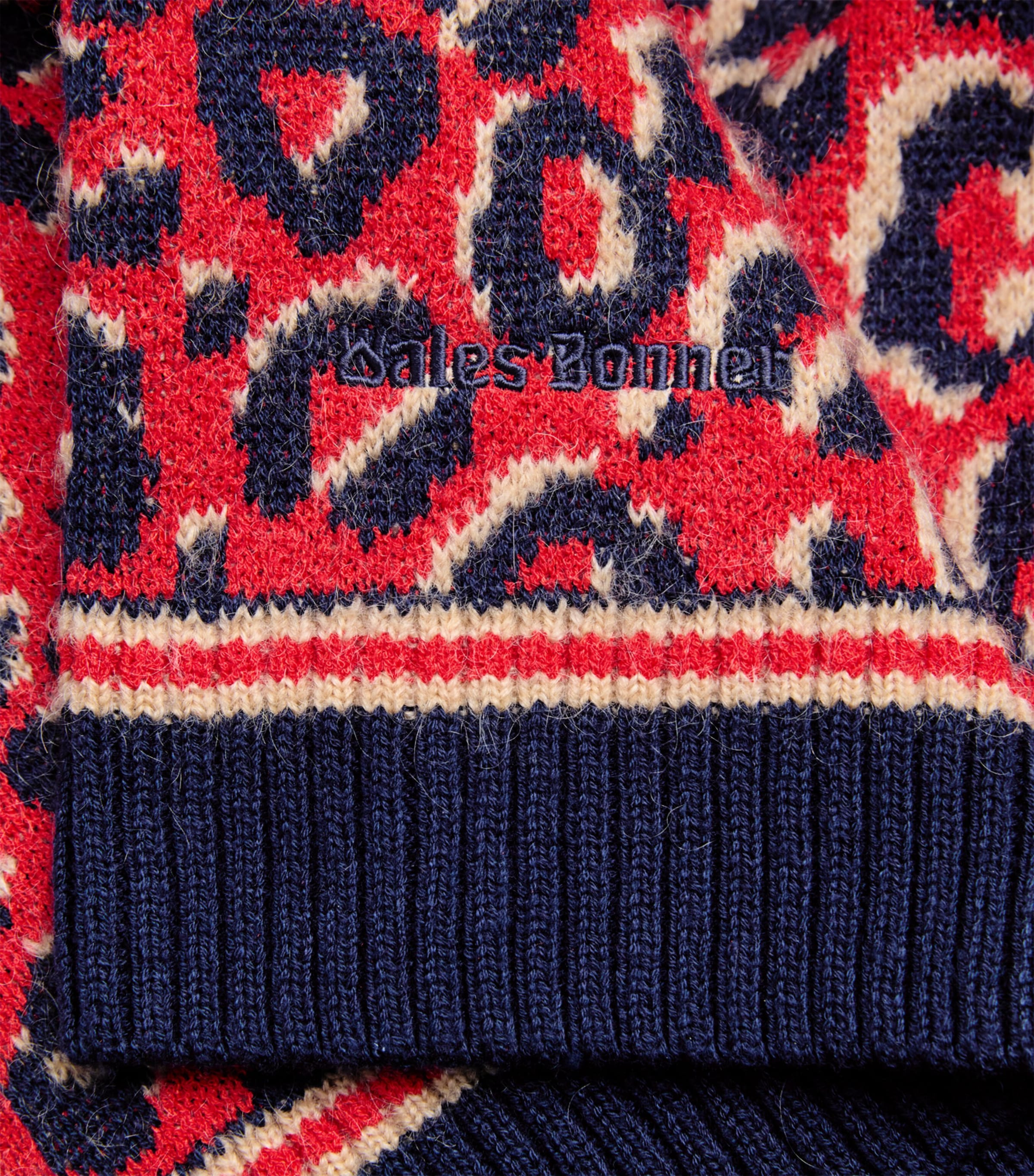 x Wales Bonner Leopard Sweater Vest BLUE Image 5