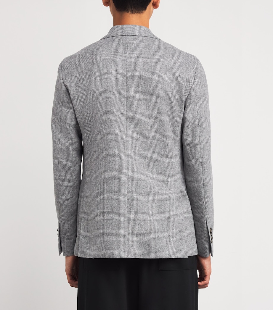 Virgin Wool-Cashmere Check Blazer 910GR Image 4