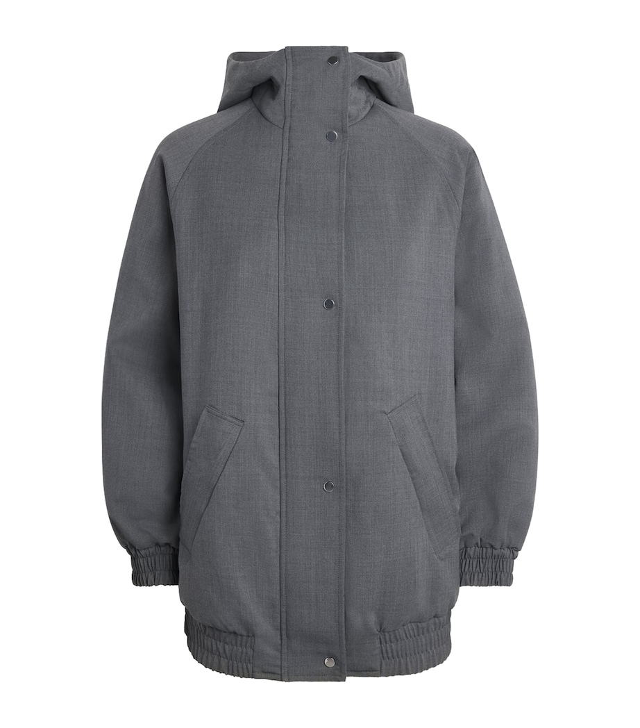 Virgin Wool-Blend Padded Jacket MELANGE GREY Image 1