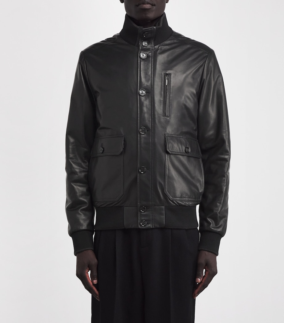 Leather Bomber Jacket U0001 NERO Image 3