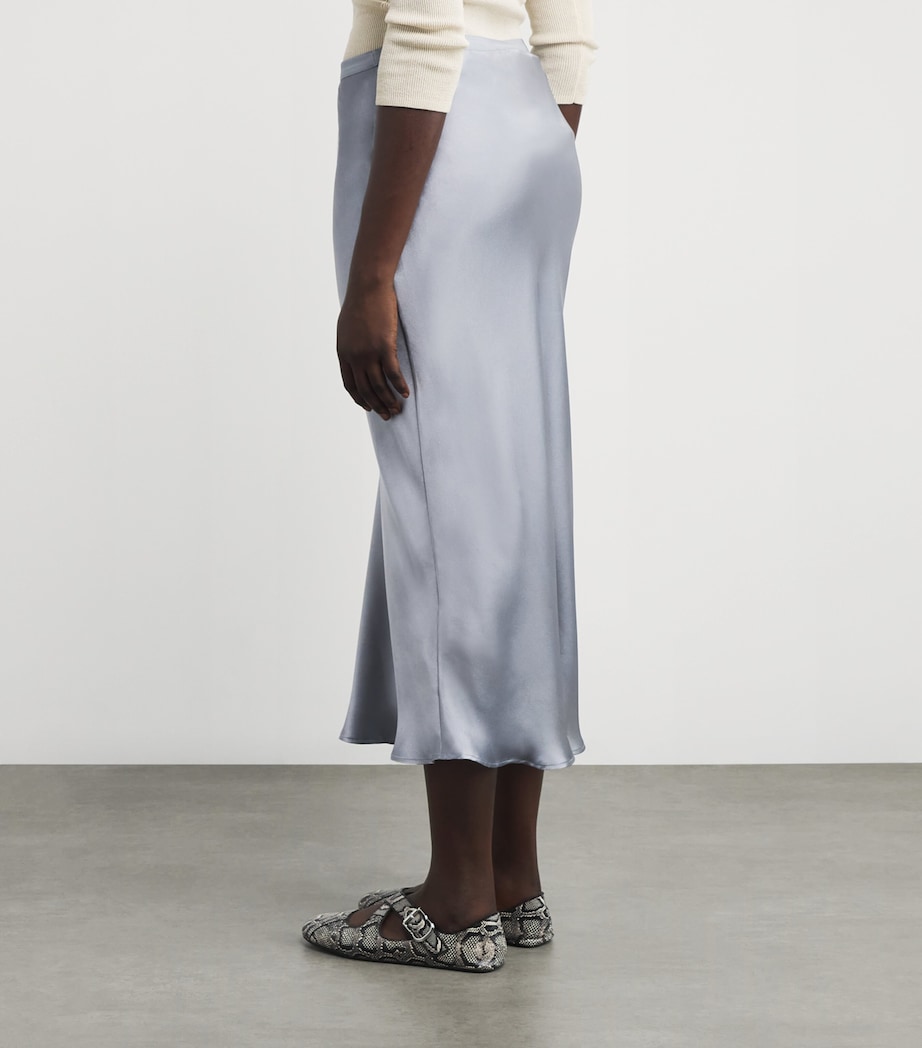 Silk Bar Maxi Skirt LIGHT BLUE Image 4