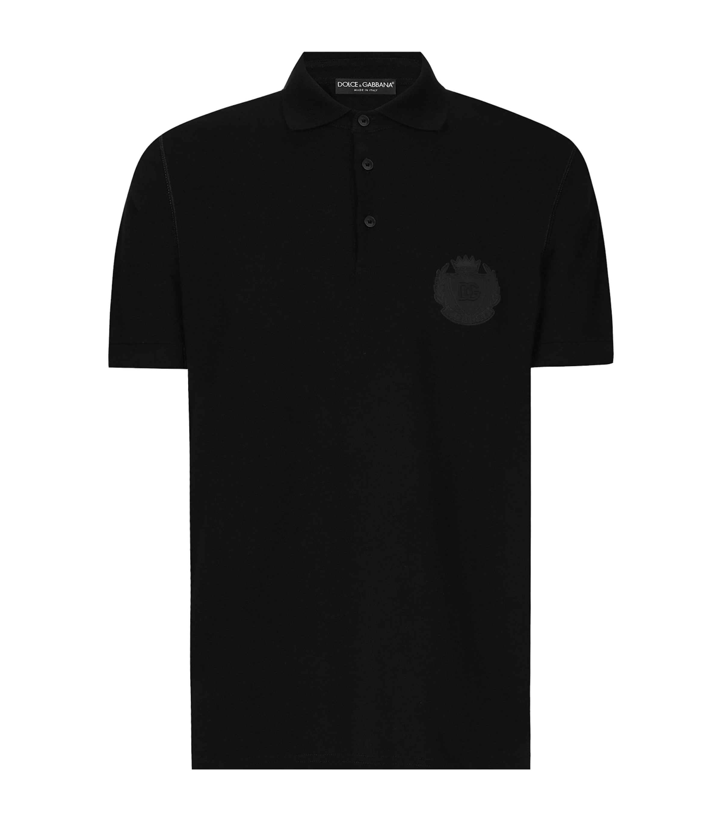 Shop Dolce & Gabbana Embroidered Crest Polo Shirt