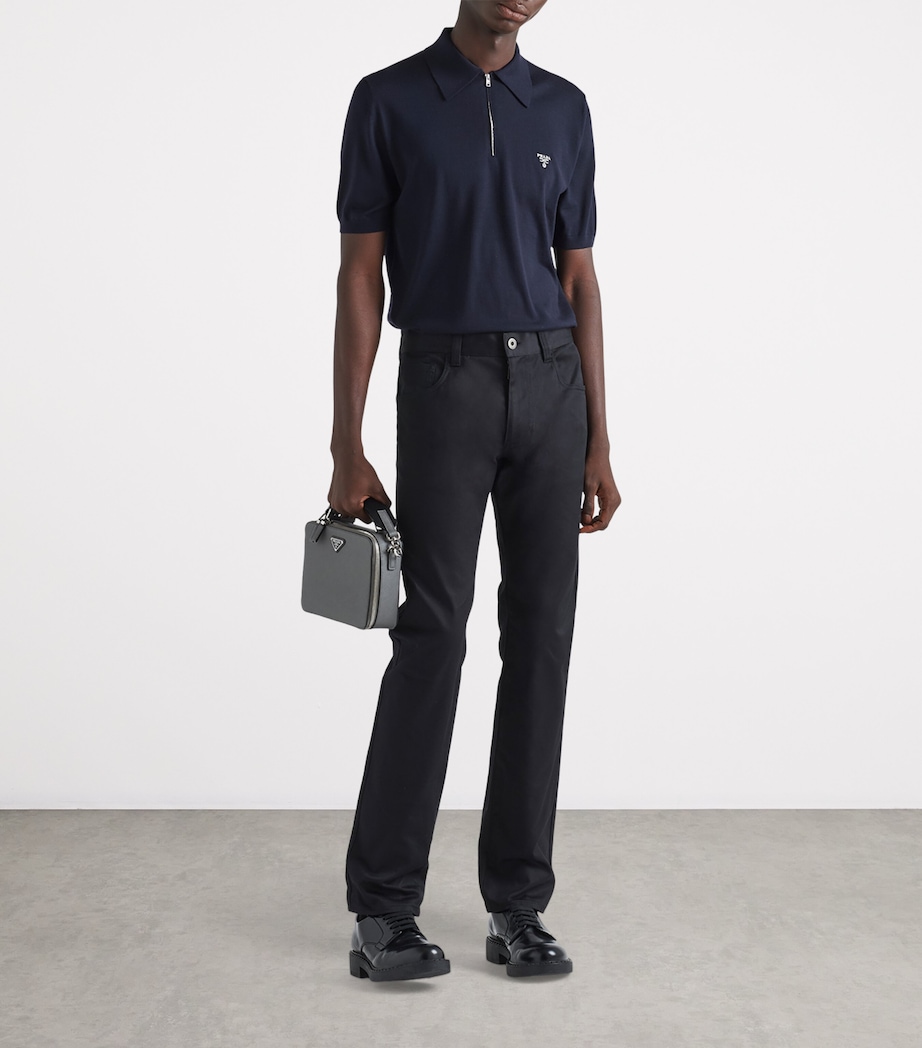 Stretch-Drill Tapered Jeans F0557 Image 2