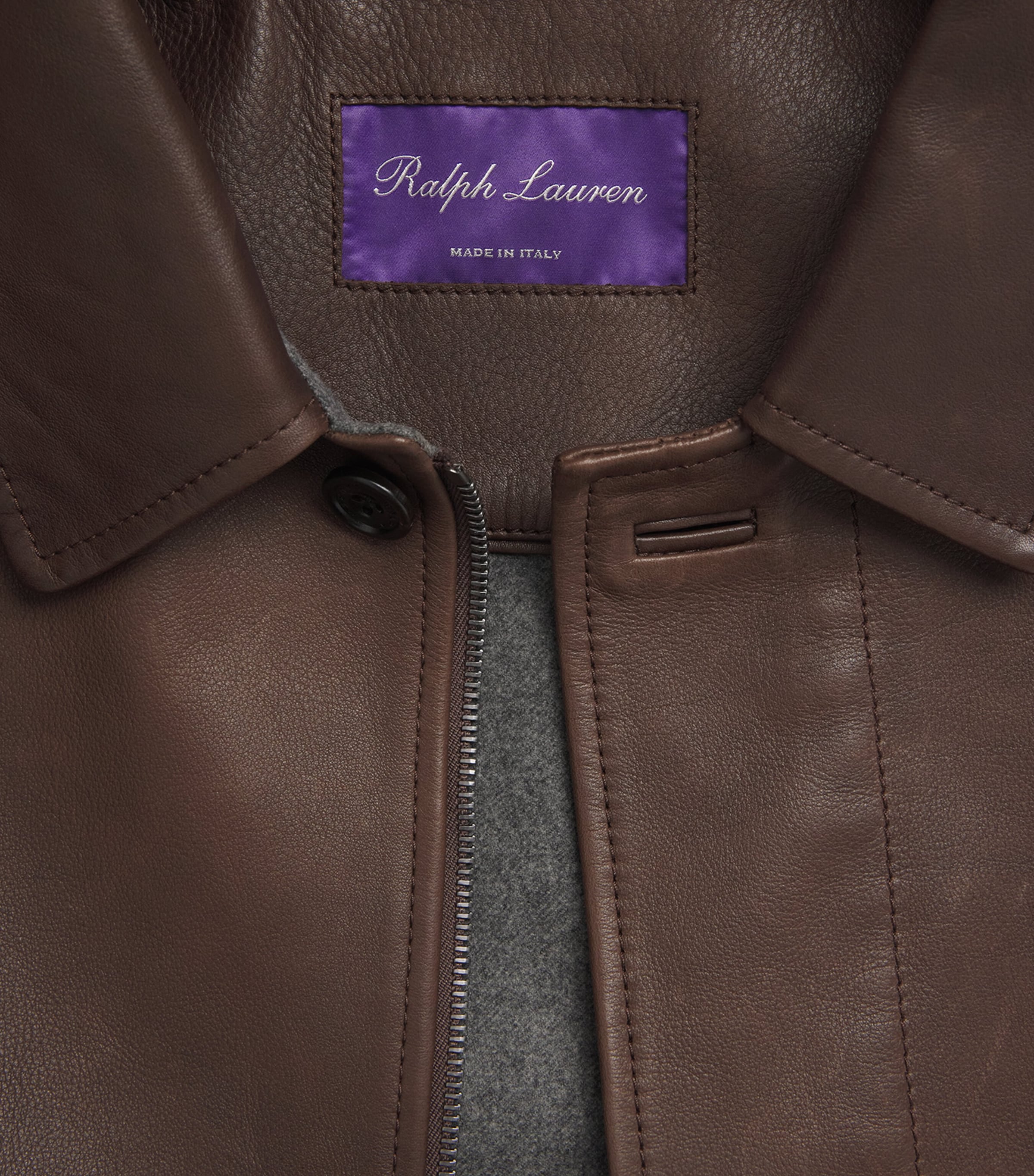 Leather Everett Flight Jacket BROWN Image 5