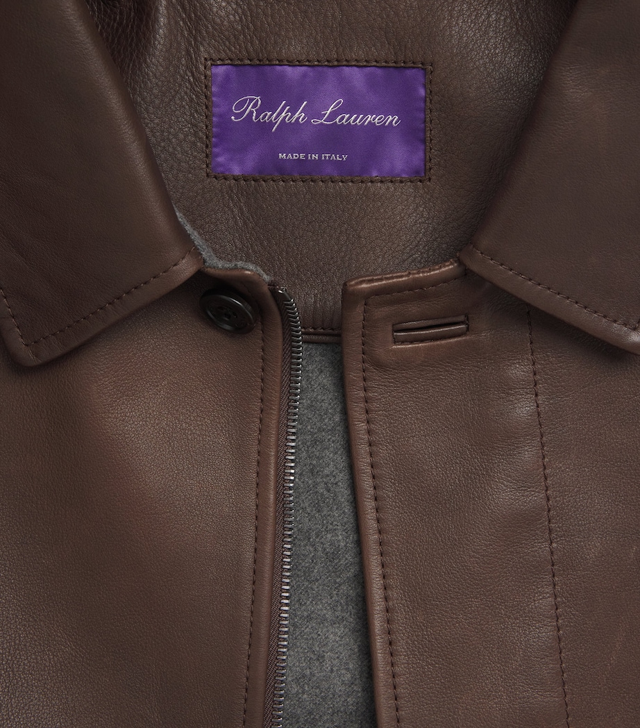 Leather Everett Flight Jacket BROWN Image 5