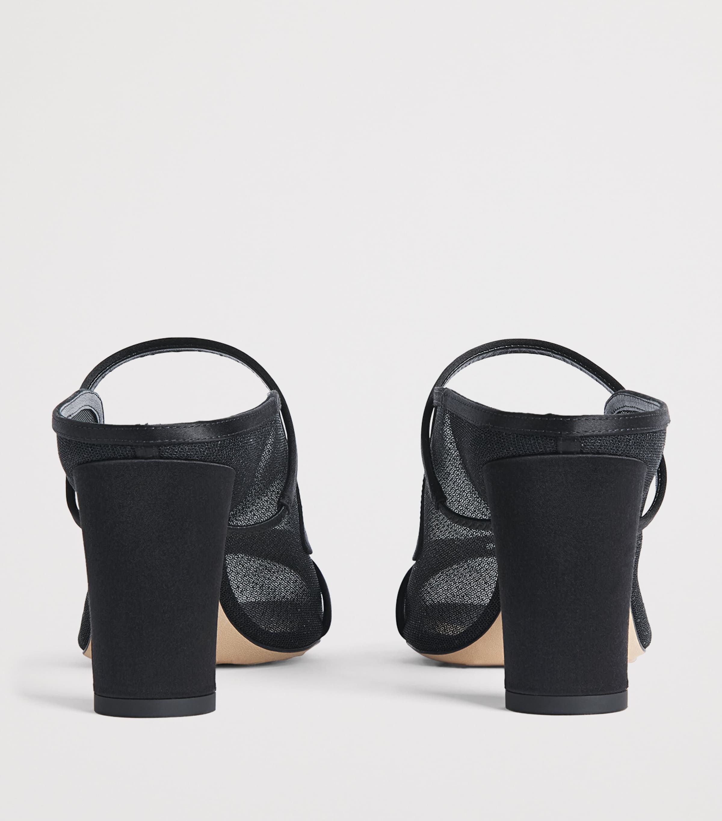 Malone Souliers Mesh Norah Heeled Sandals 70 Black Image 5