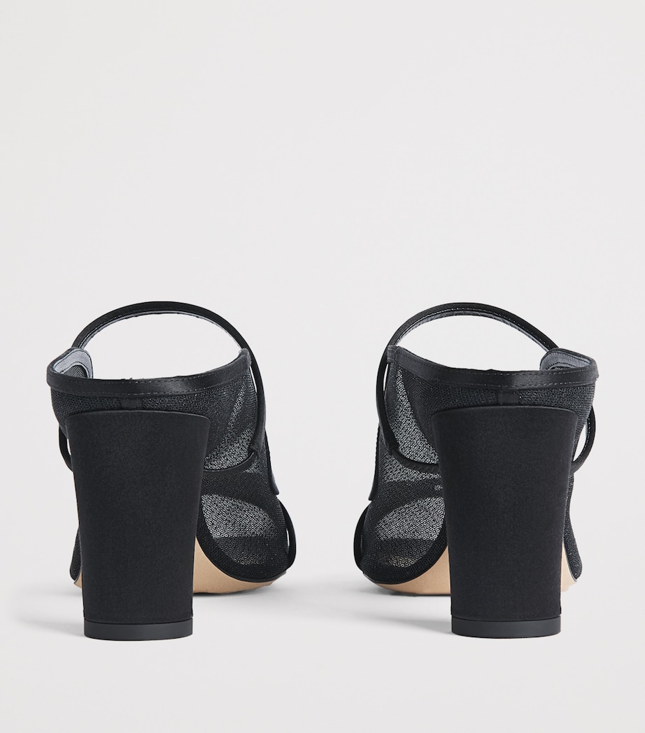 Malone Souliers Mesh Norah Heeled Sandals 70 Black Image 5