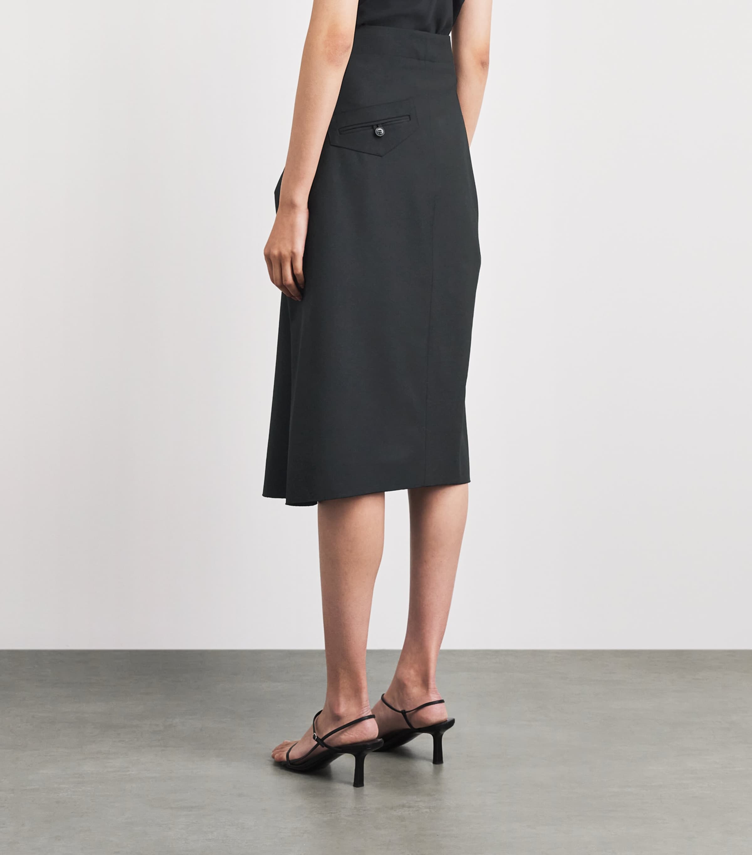 Victoria Beckham Womens Tailored Midi Skirt Black Image 5
