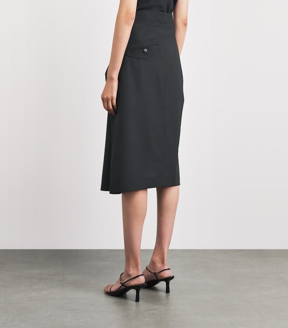 Victoria Beckham Womens Tailored Midi Skirt Black Image 5