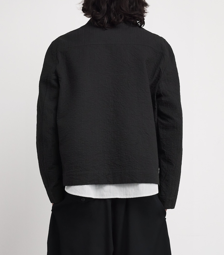 Cotton Embroidered Worker Jacket BLACK Image 4