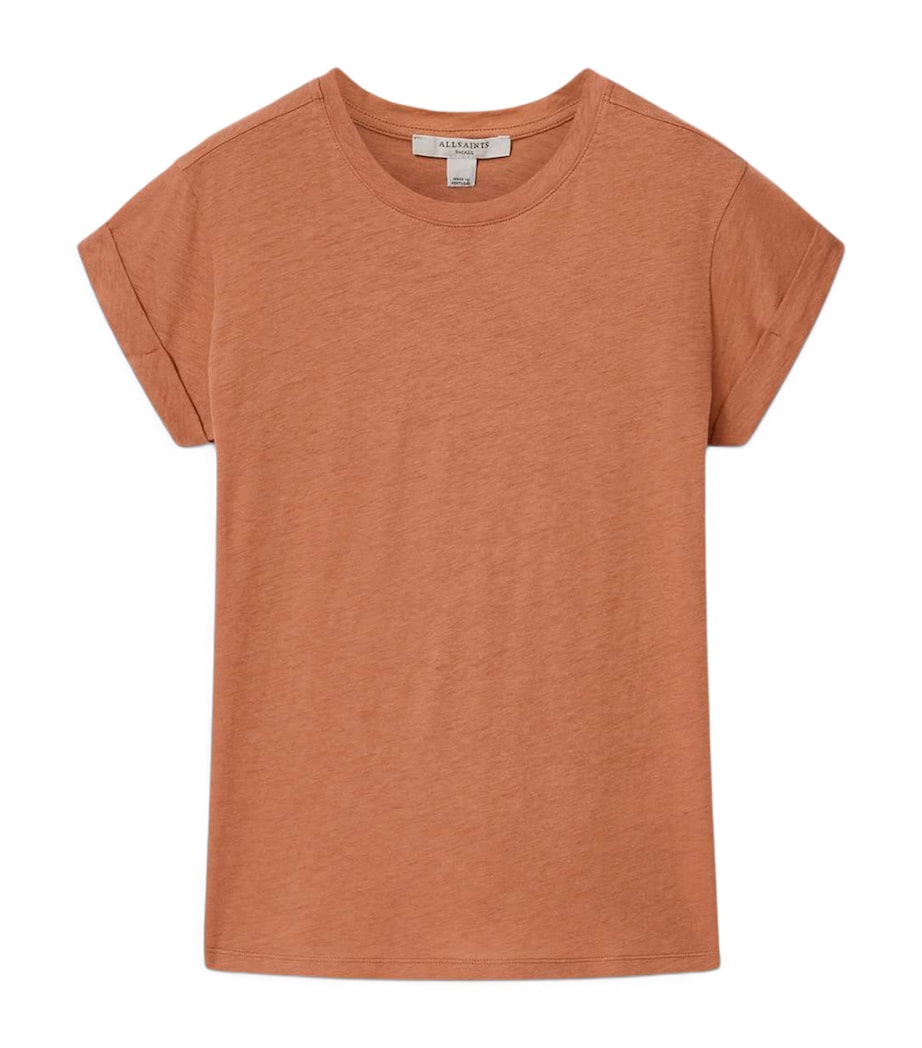 AllSaints Womens Organic Cotton Anna T-Shirt Pecan Brown Image 1