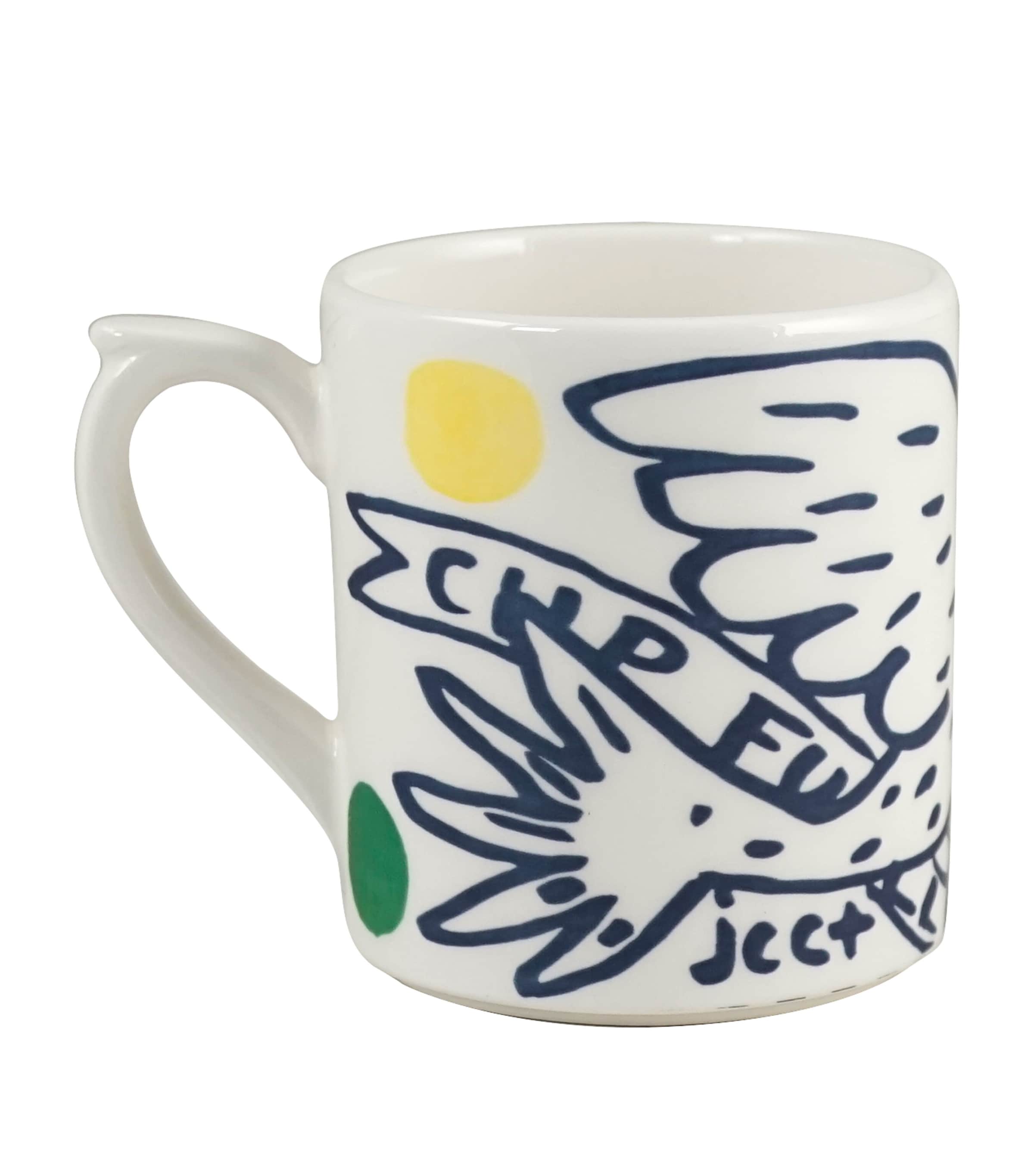 L'Archipel Sentimental Bird Mug WHITE, BLUE Image 4