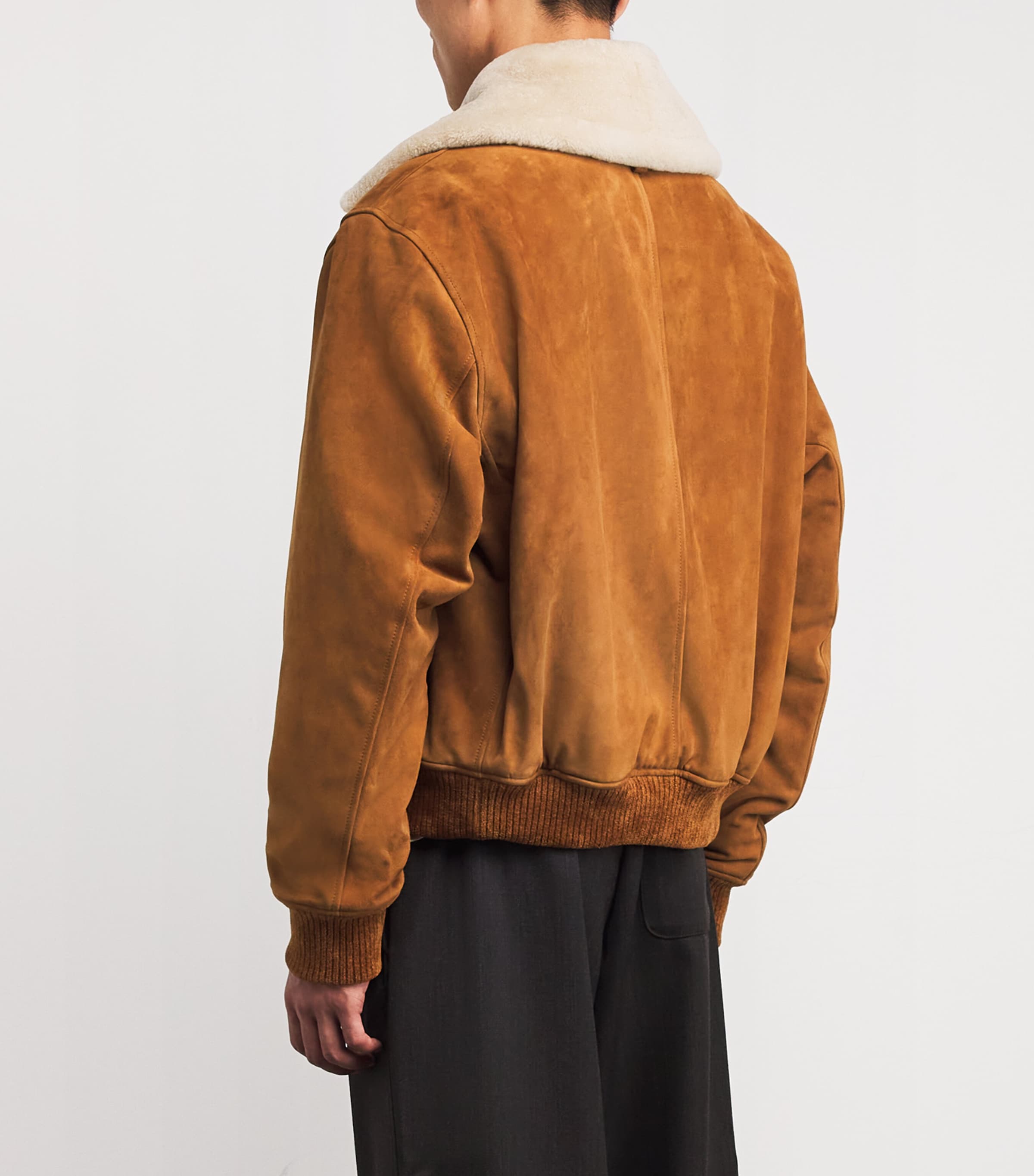 Suede Bomber Jacket CAMEL Image 4