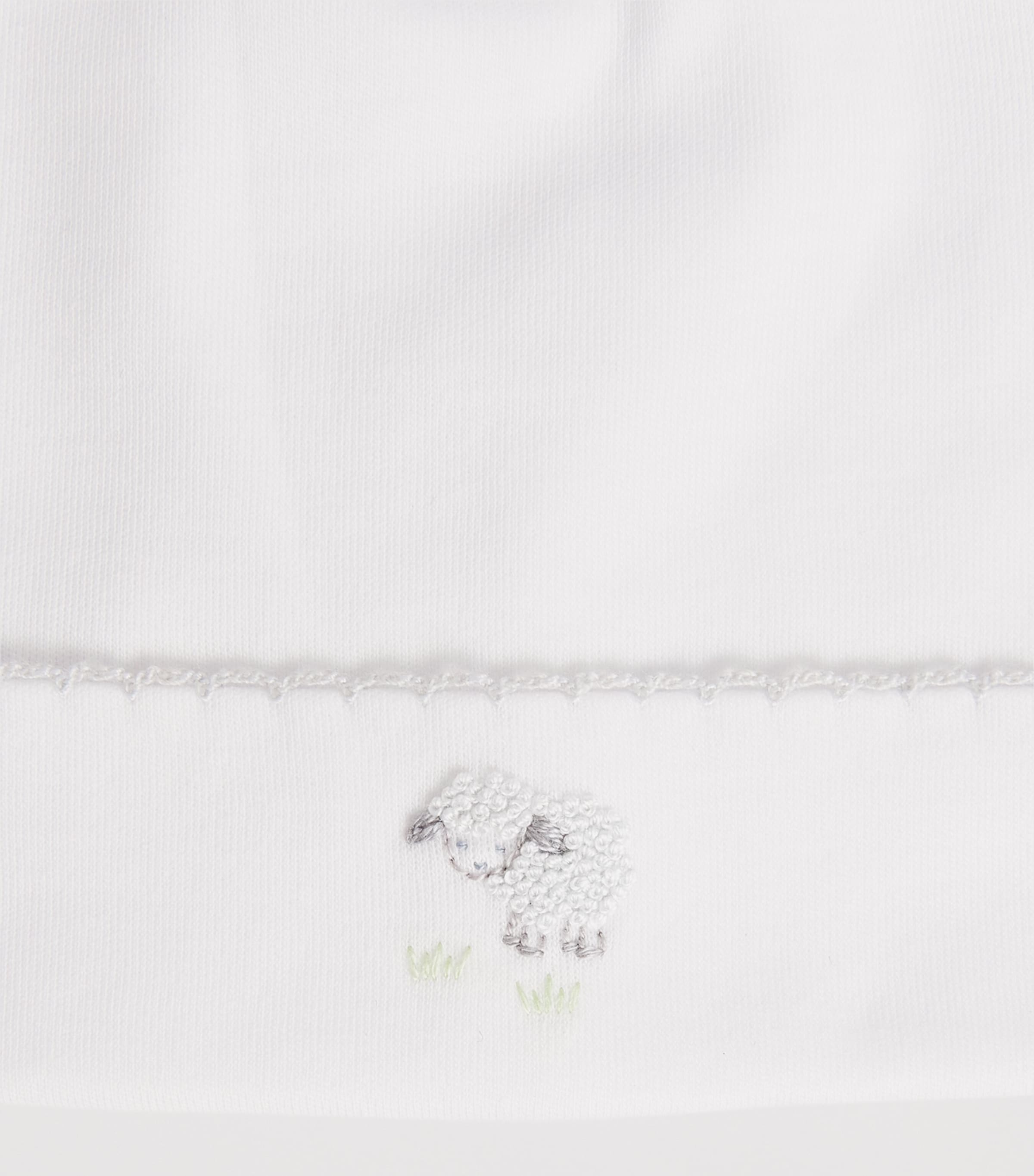 Pima Cotton Embroidered Sheep Hat K193WHITE/SILVER Image 3