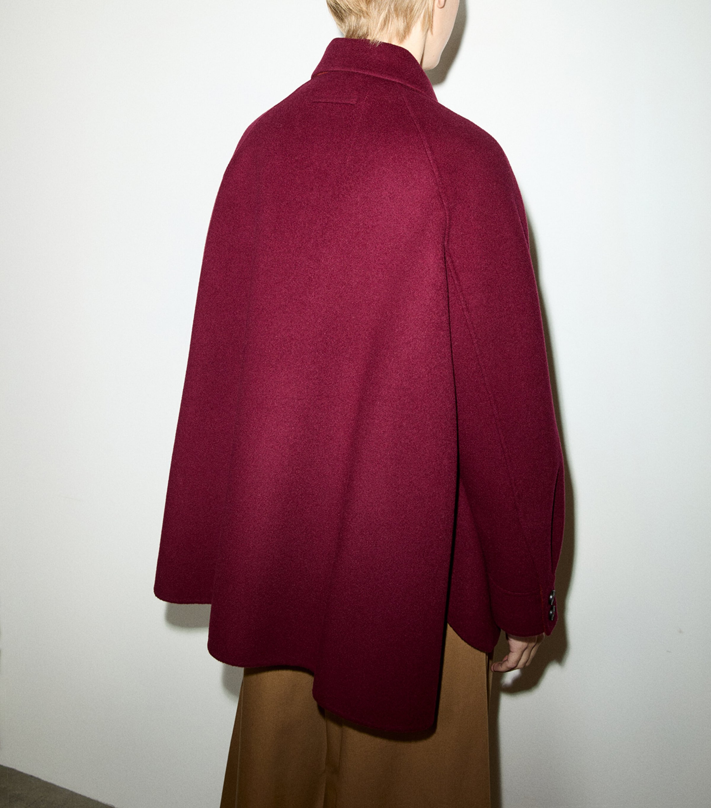 MAX&Co. Womens Wool A-Line Coat Bordeaux Image 4