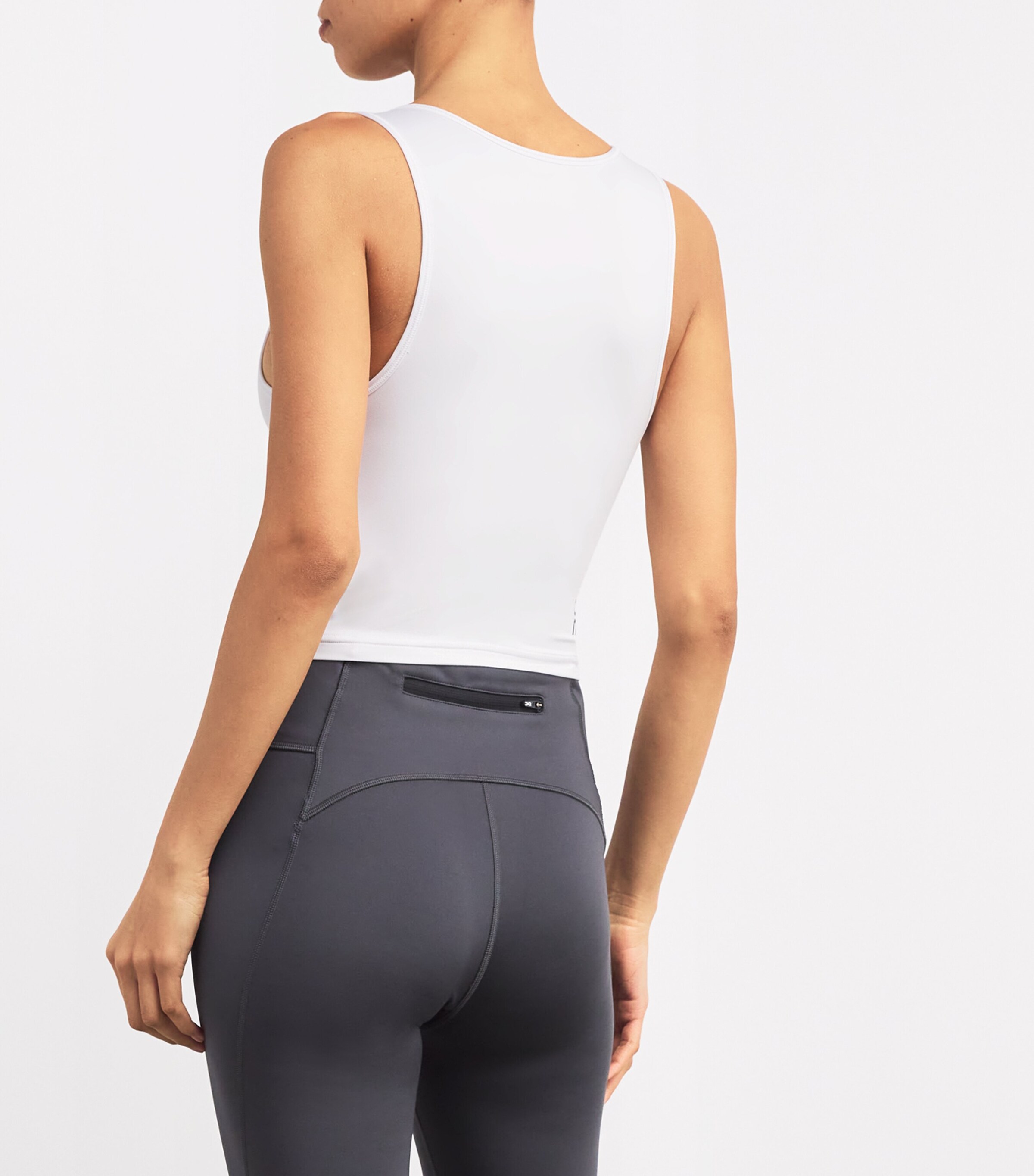 Studio Cut-Out Crop Top WHITE Image 4