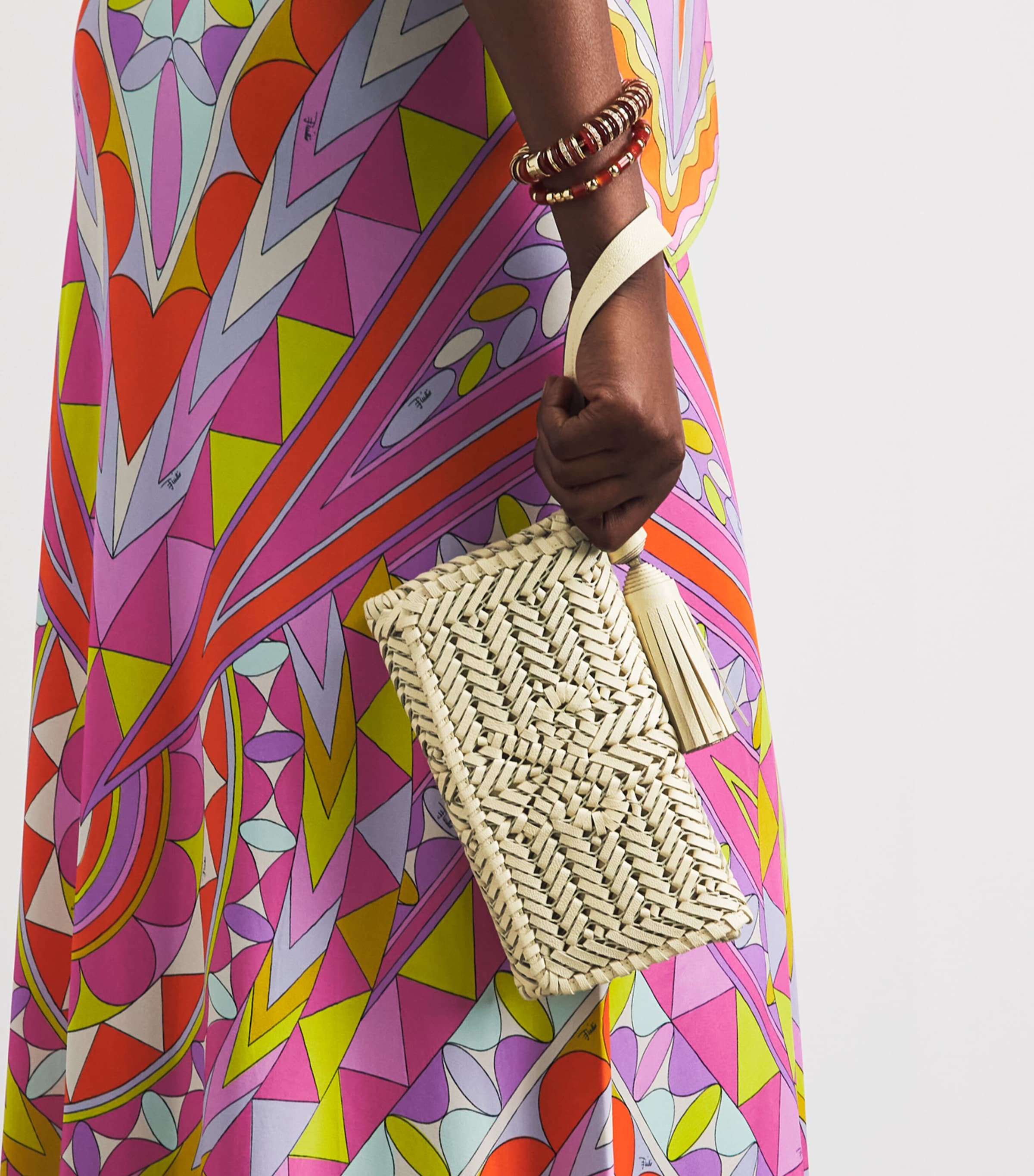 Anya Hindmarch Leather Woven Neeson Clutch Bag Butter Image 2