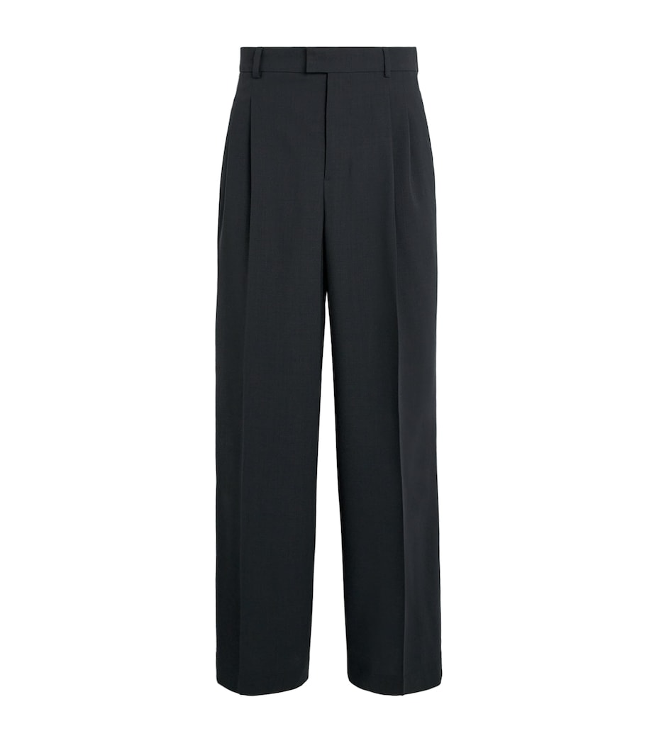 Virgin Wool Wide-Leg Trousers 020 - ANTHRACITE Image 1