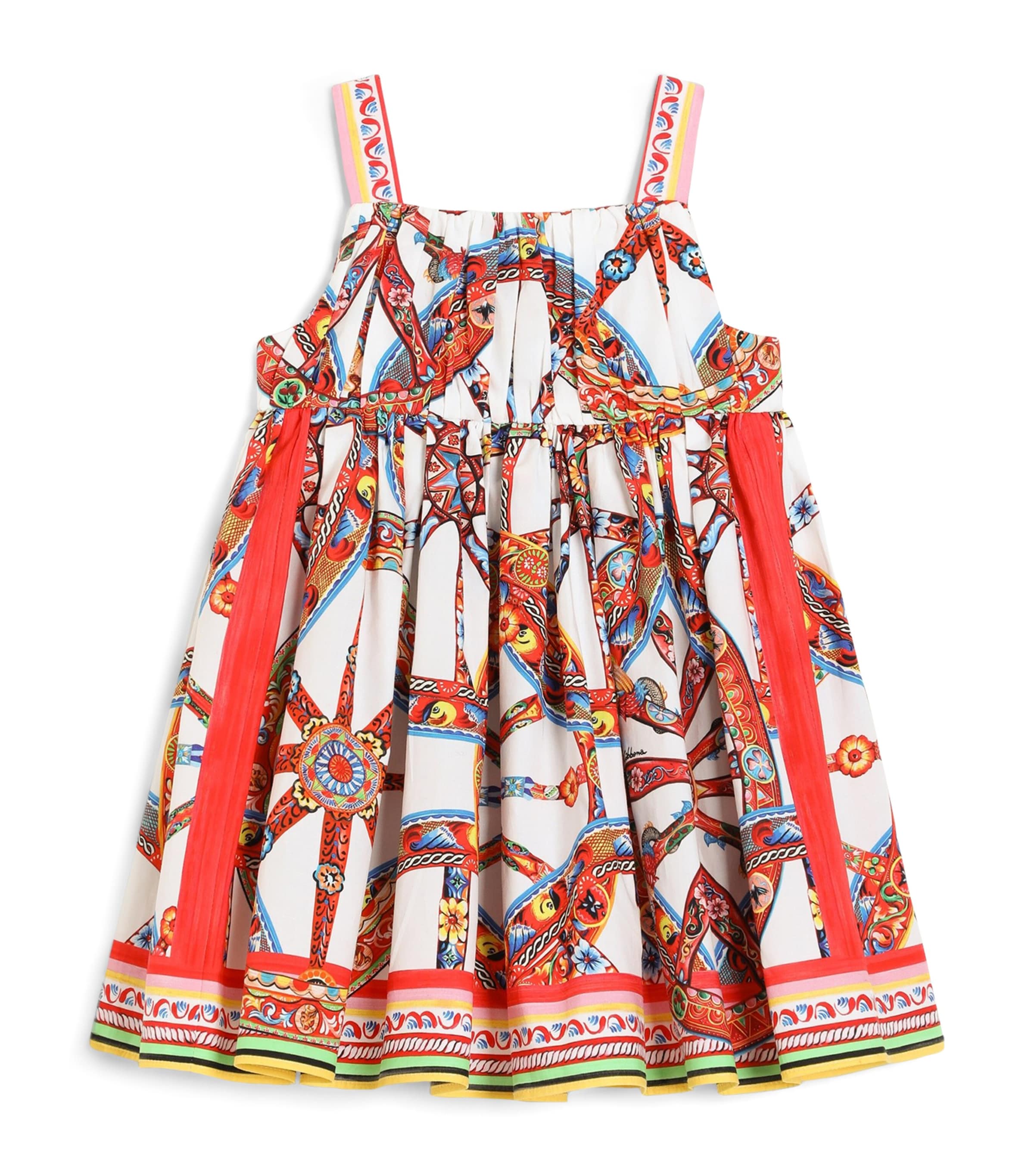Dolce&Gabbana Kids Cotton Carretto Dress (3-30 Months) Carretto F.bco Image 1