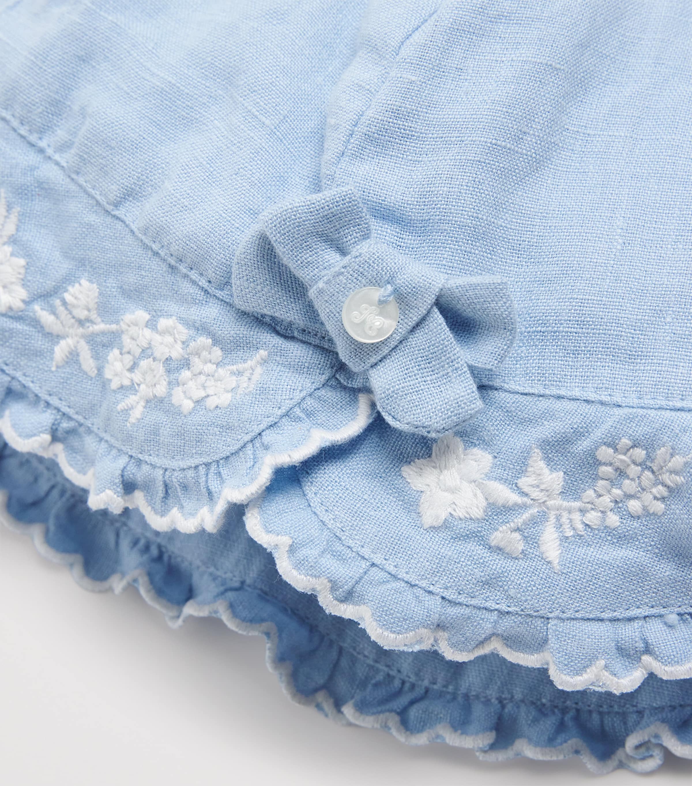 Cotton Embroidered Bonnet 43AZUR Image 3