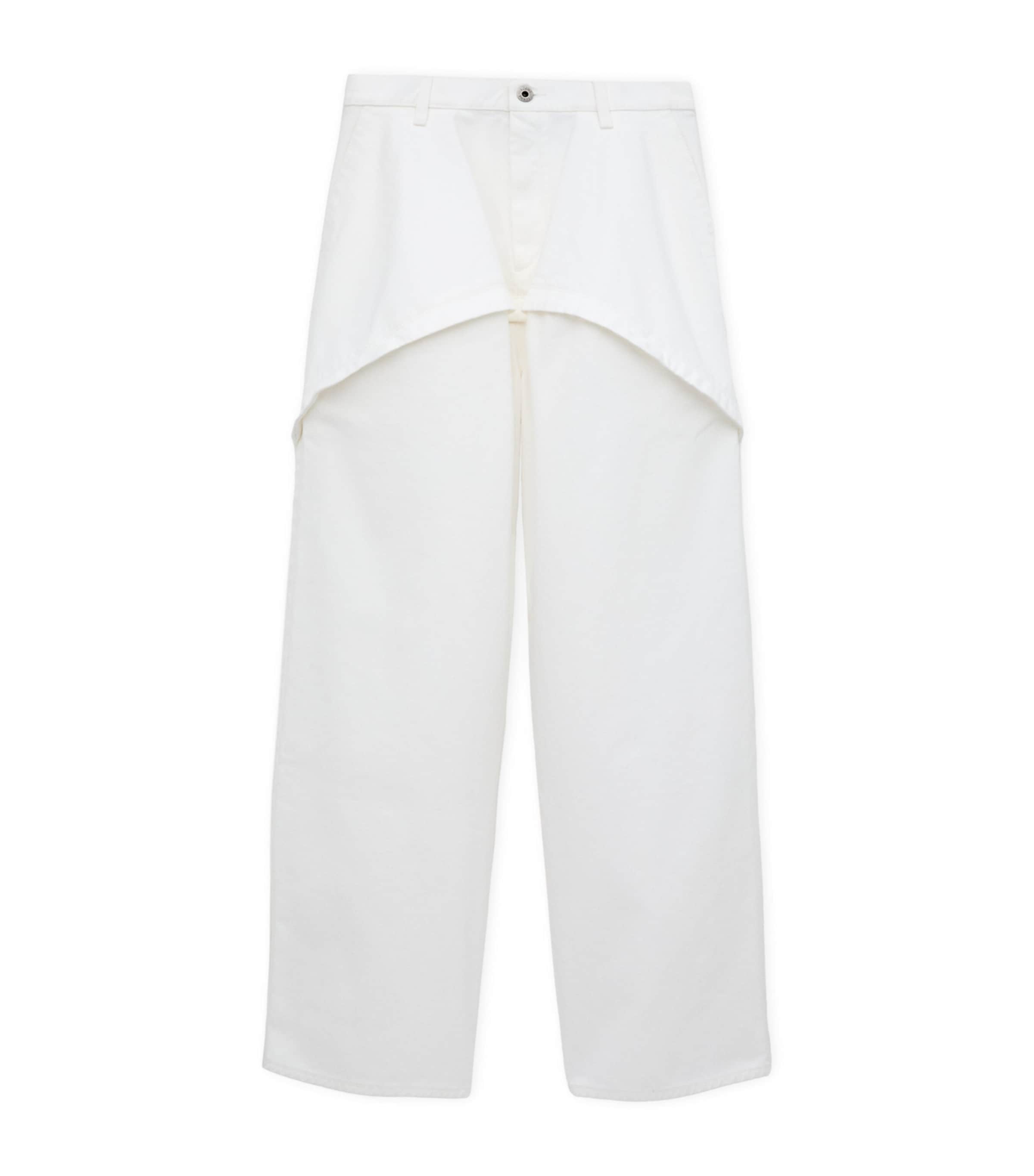 LOEWE Womens x Paula's Ibiza Cotton Panelled Trousers White Image 1