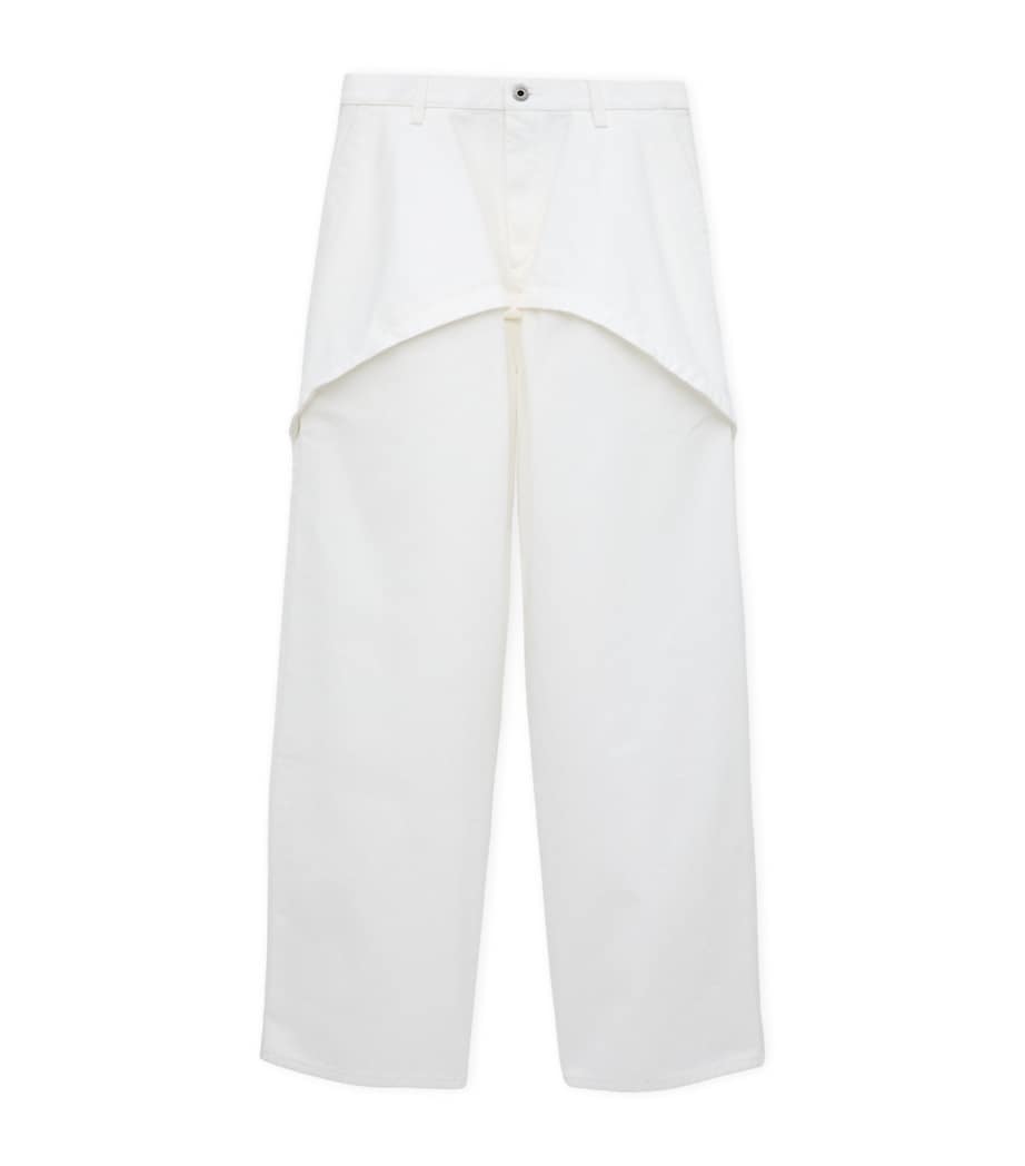 LOEWE Womens x Paula's Ibiza Cotton Panelled Trousers White Image 1