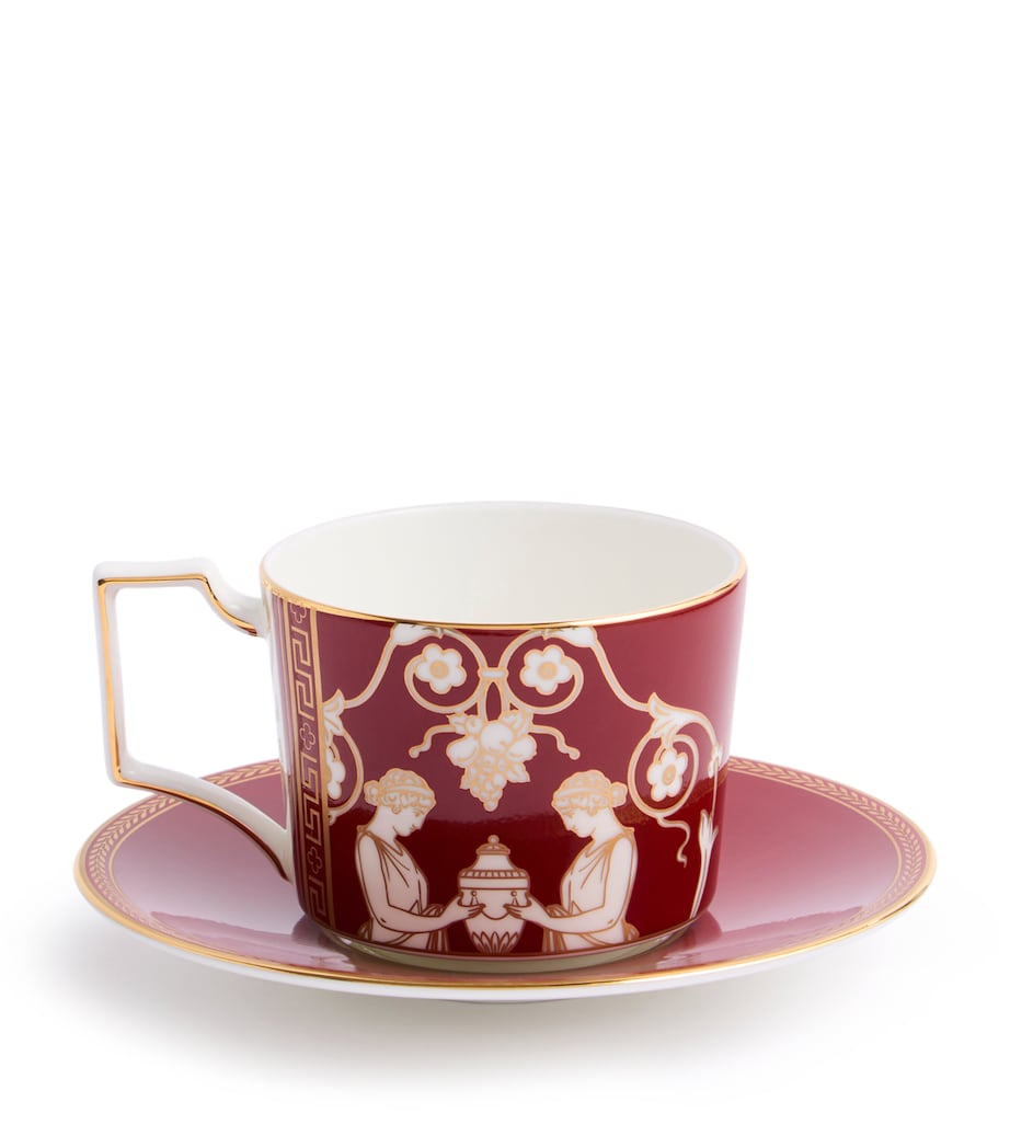 Renaissance Teacup and Saucer RED Image 3