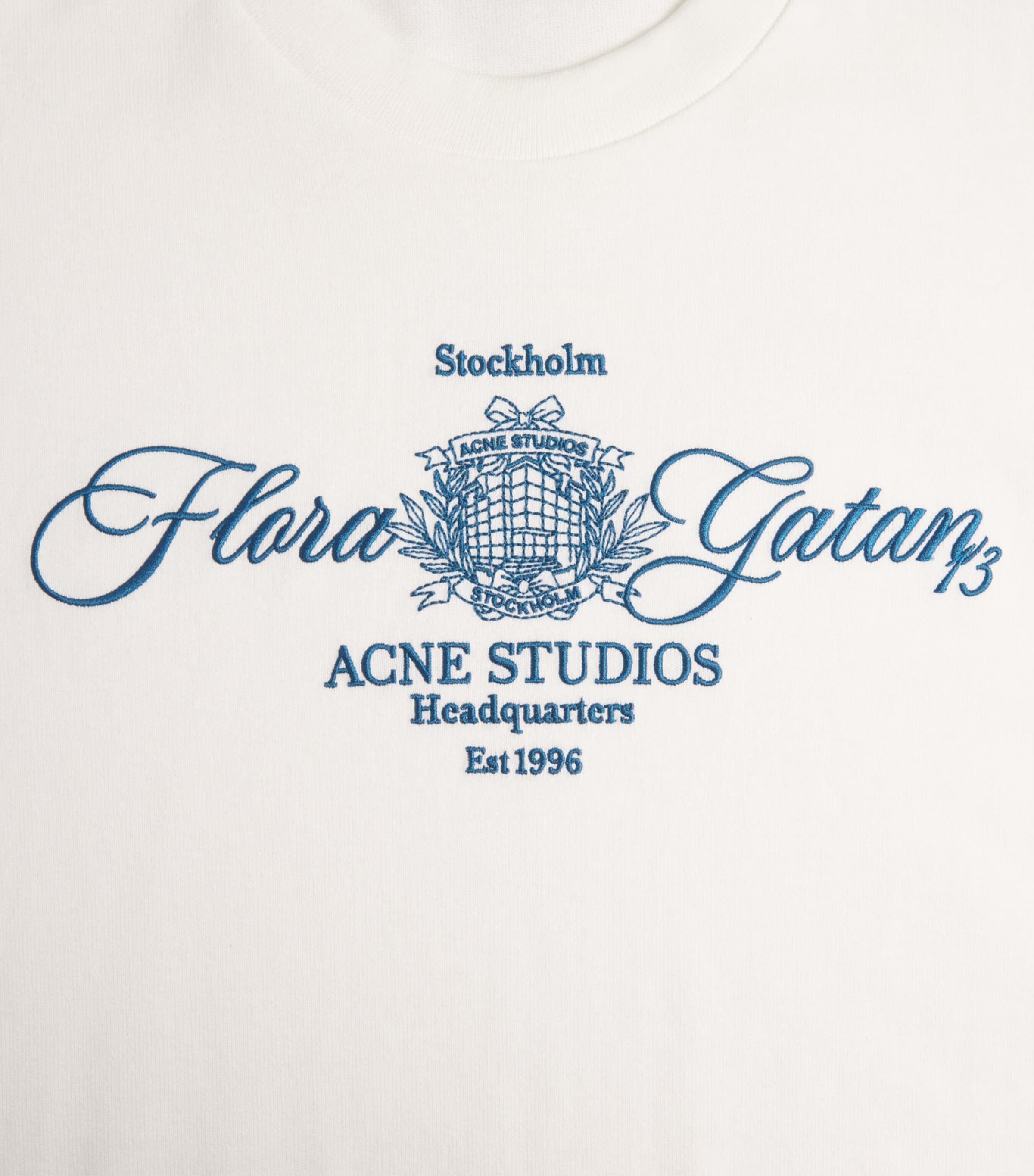 Acne Studios Womens Cotton Logo T-Shirt Off White/ecru Image 6