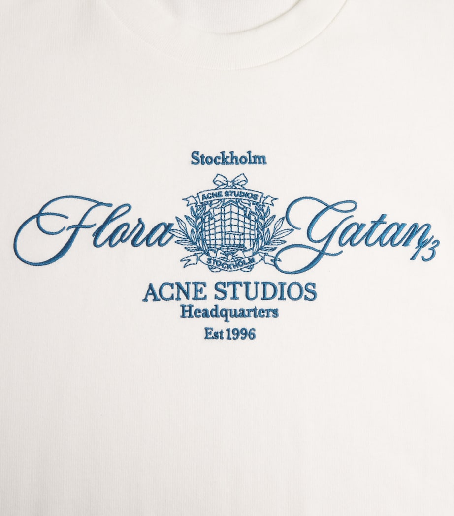 Acne Studios Womens Cotton Logo T-Shirt Off White/ecru Image 6