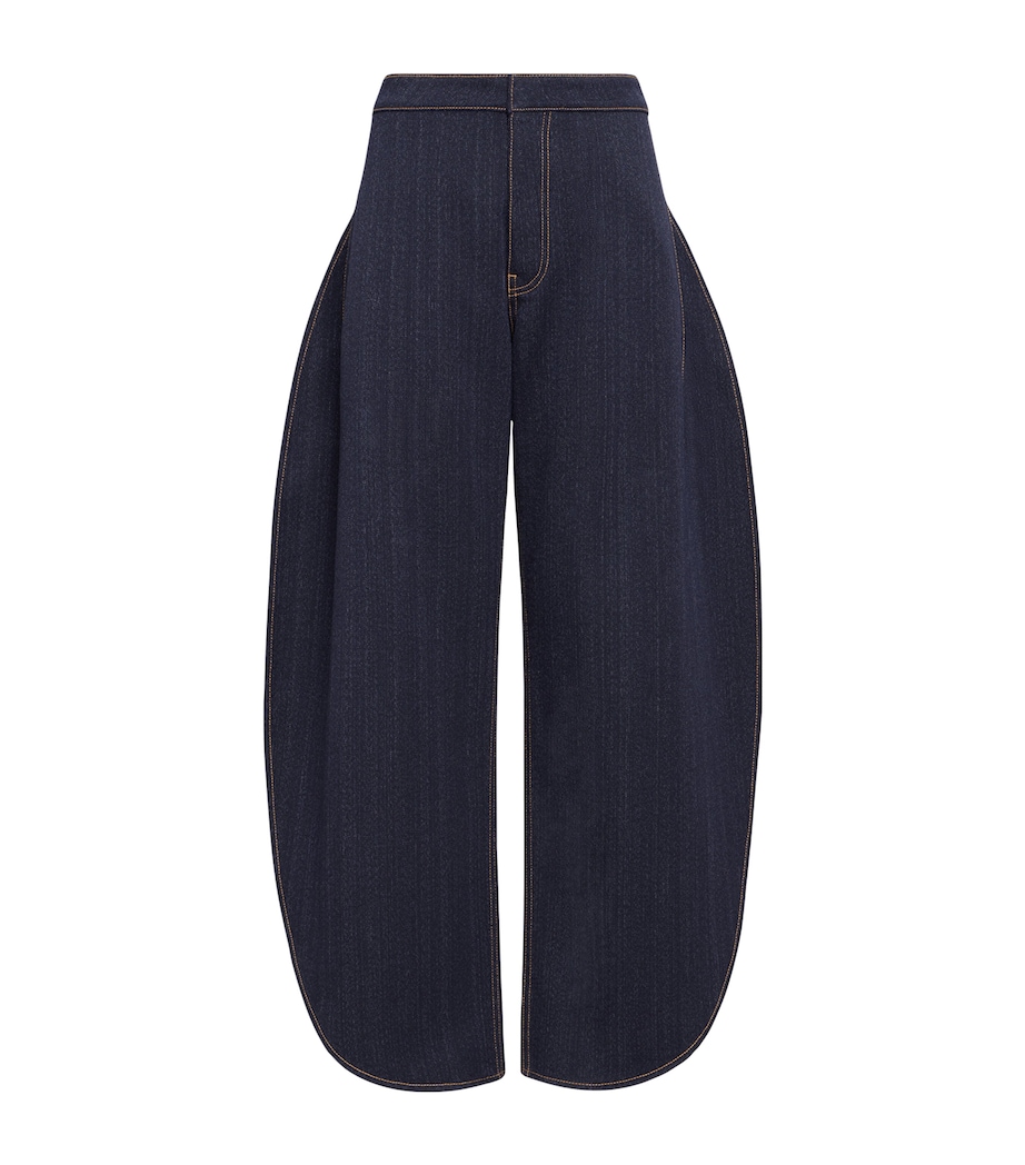 Side-Slit Round-Leg Jeans NUIT Image 1