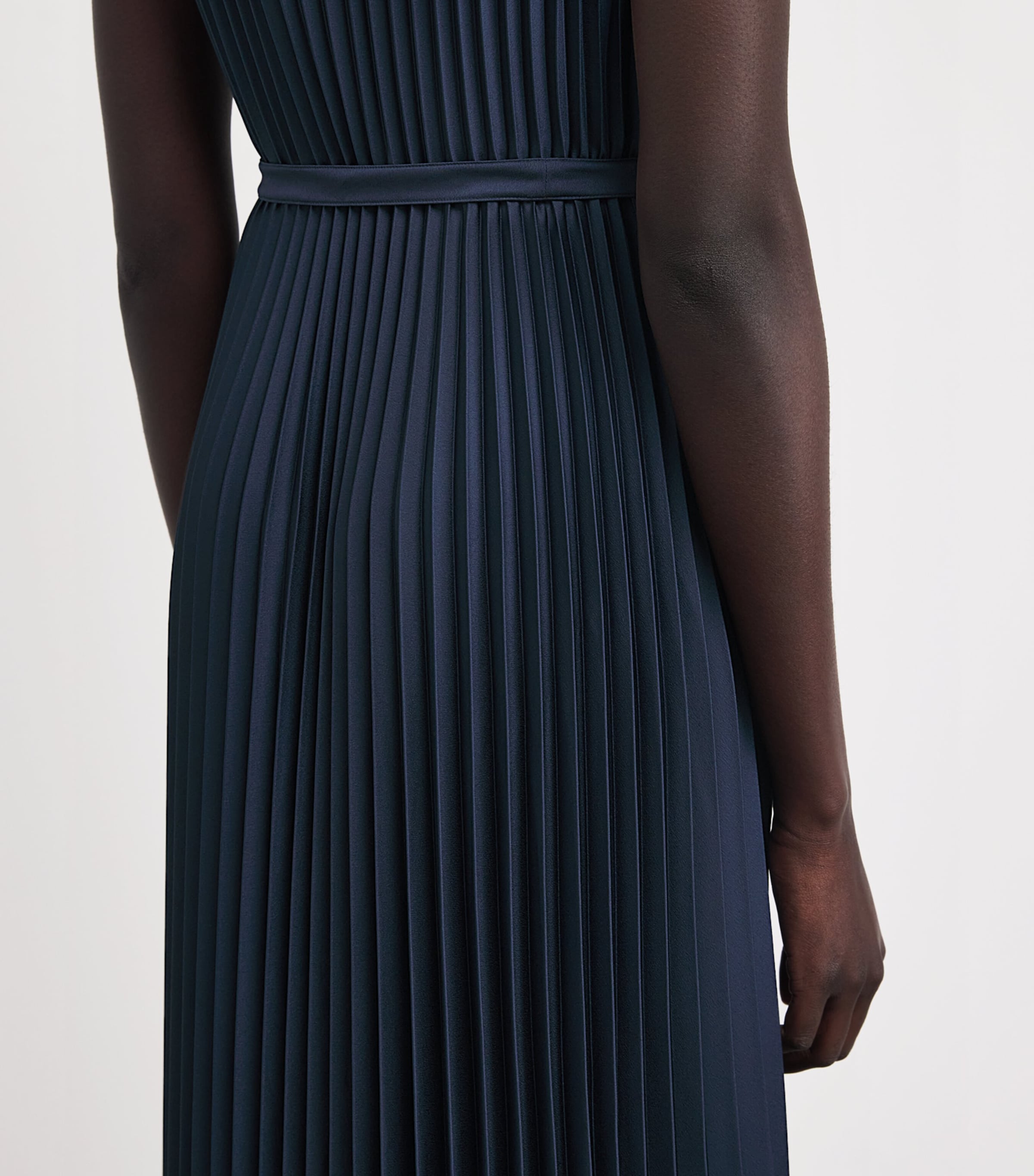 Joseph Womens Volta Knit Weave Plissé Midi Dress Indigo Image 4