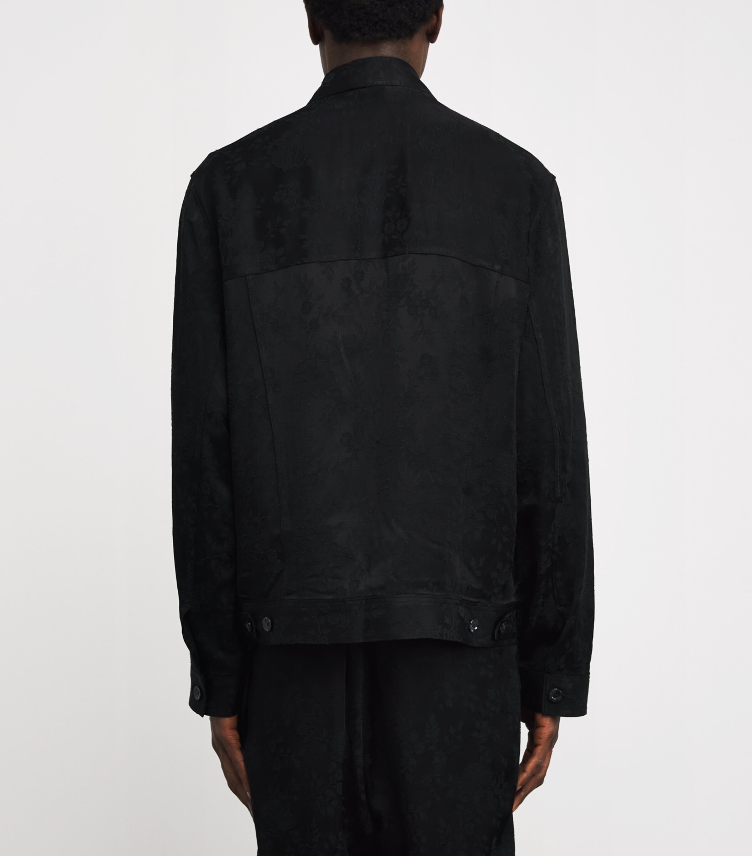 Song For The Mute Black Floral-Jacquard Worker Jacket | Harrods US