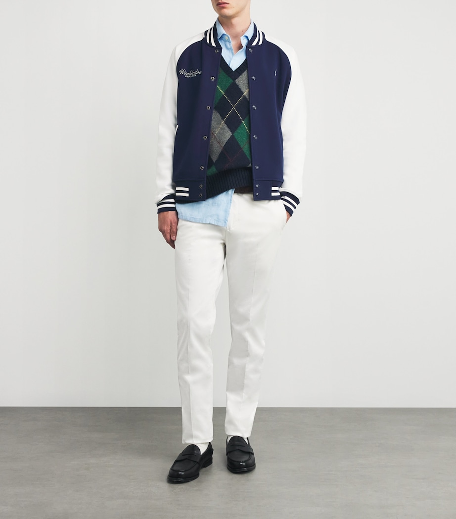RLX Ralph Lauren Mens x Wimbledon Bomber Jacket Refined Nvy/crmc Wht Image 2