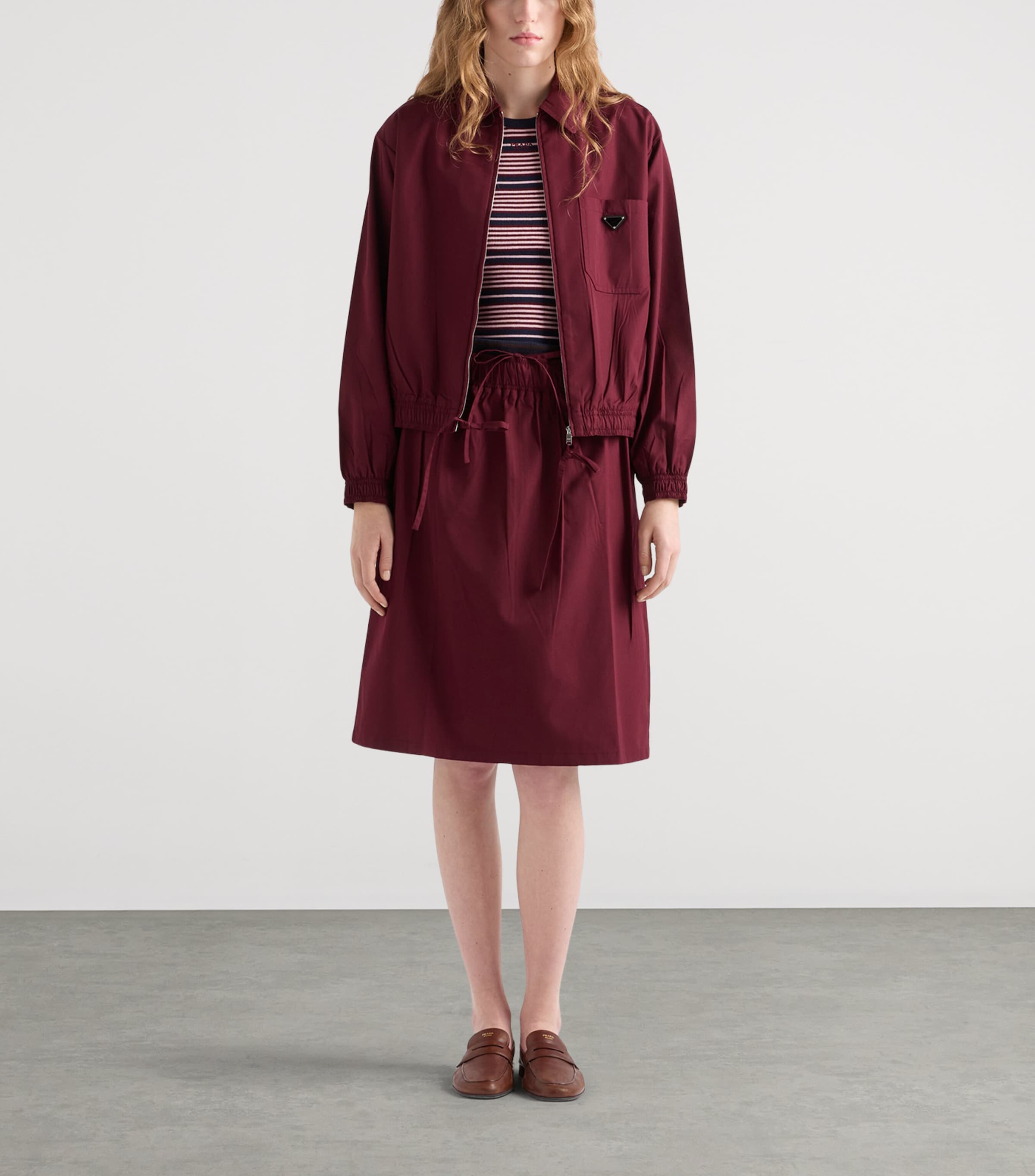 Prada Womens Stretch-Cotton Stripe T-Shirt Image 2