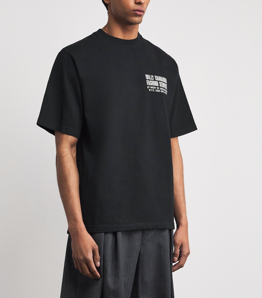 Willy Chavarria Mens Cotton Fashion Services T-Shirt Black Image 4