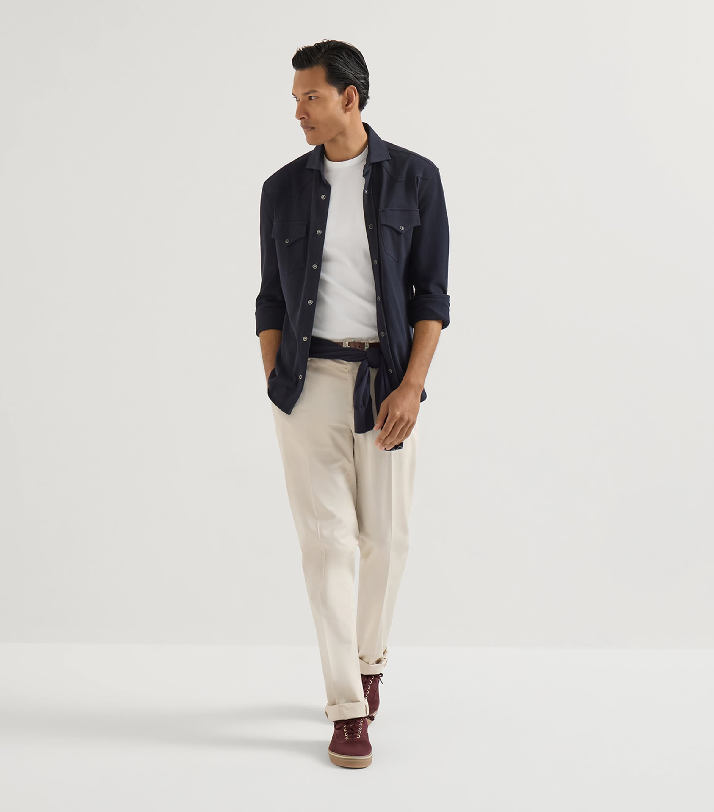 Brunello Cucinelli Mens Pima Cotton Comfort Gabardine Trousers Image 3