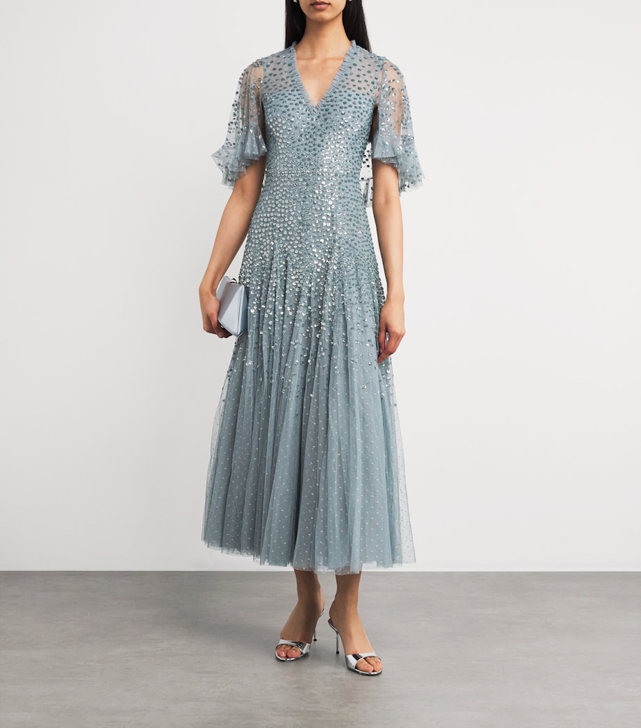 Sequinned Maxi Dress THISTLE BLUE Image 2