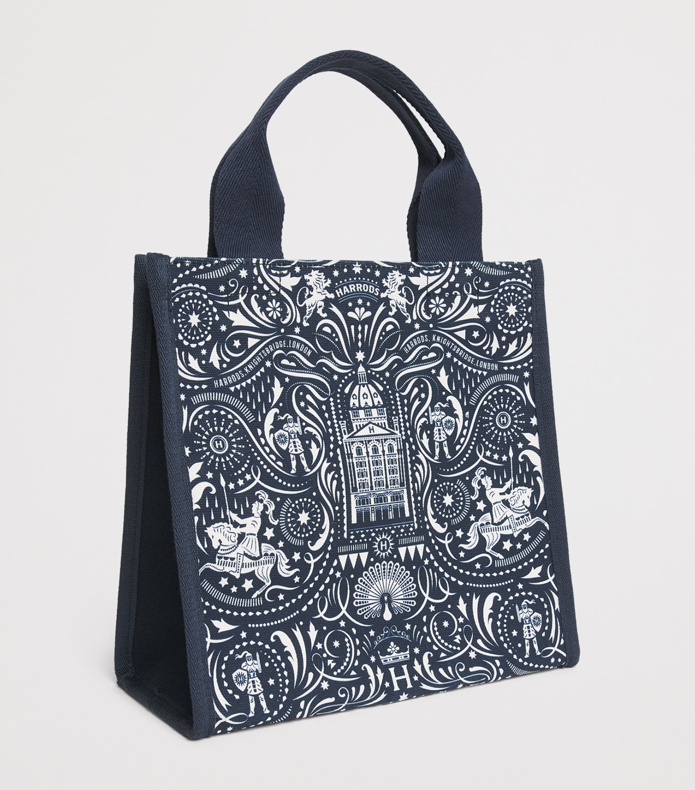 Harrods Small Knights of Brompton Tote Bag Multi Print Image 2