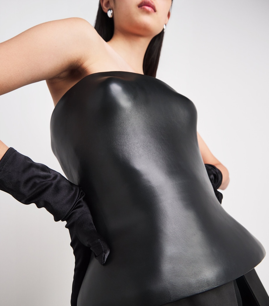 Leather Moulded Corset 00-BLACK Image 6