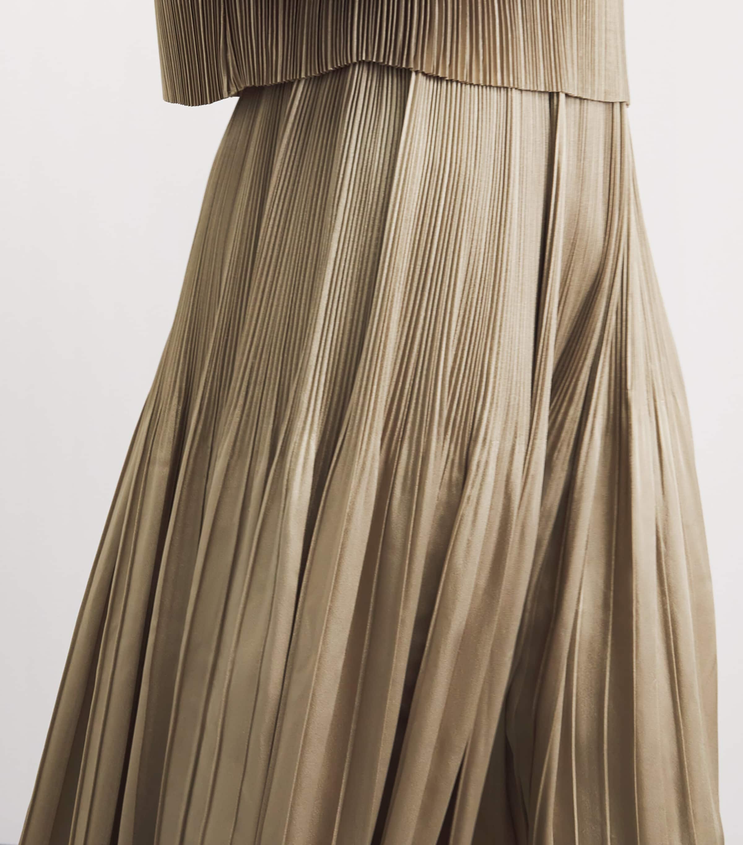 Joseph Womens Satin Pleated Rabat Midi Skirt Powder Image 3