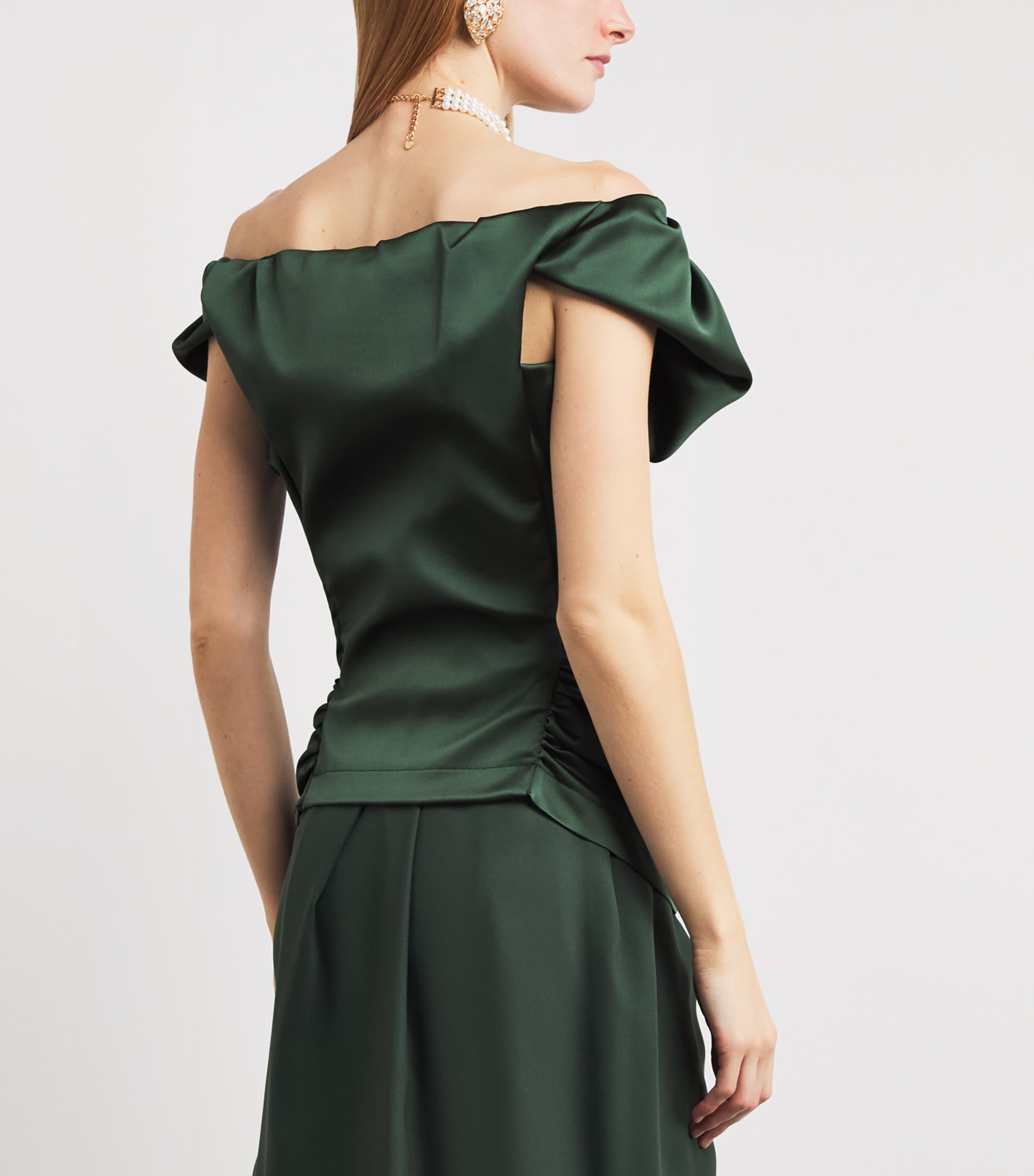 Vivienne Westwood Green Satin Ginnie Top | Harrods US