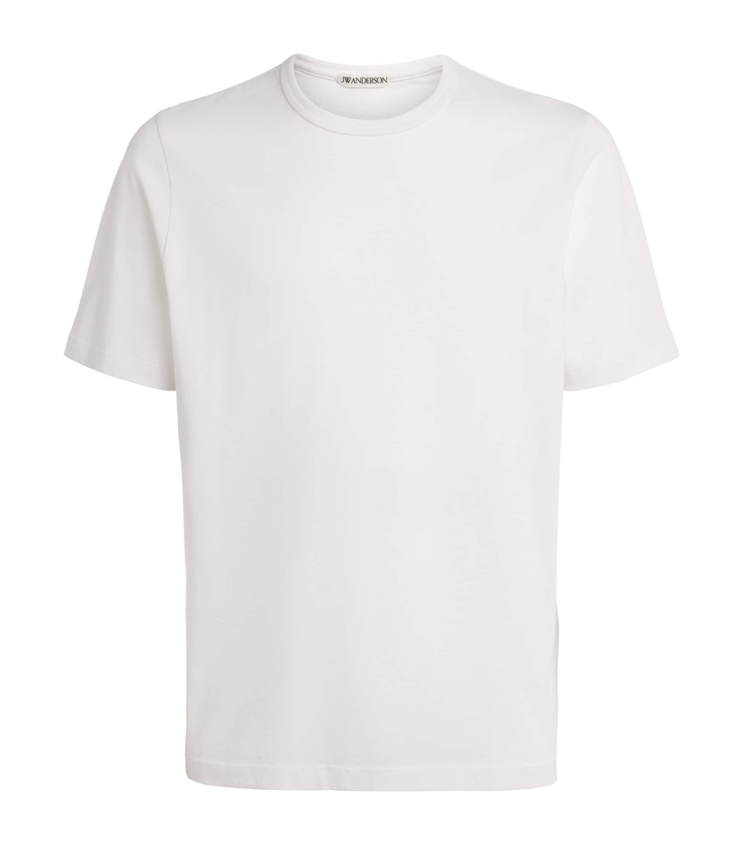 JW Anderson Mens Cotton Embroidered Anchor T-Shirt White Image 1