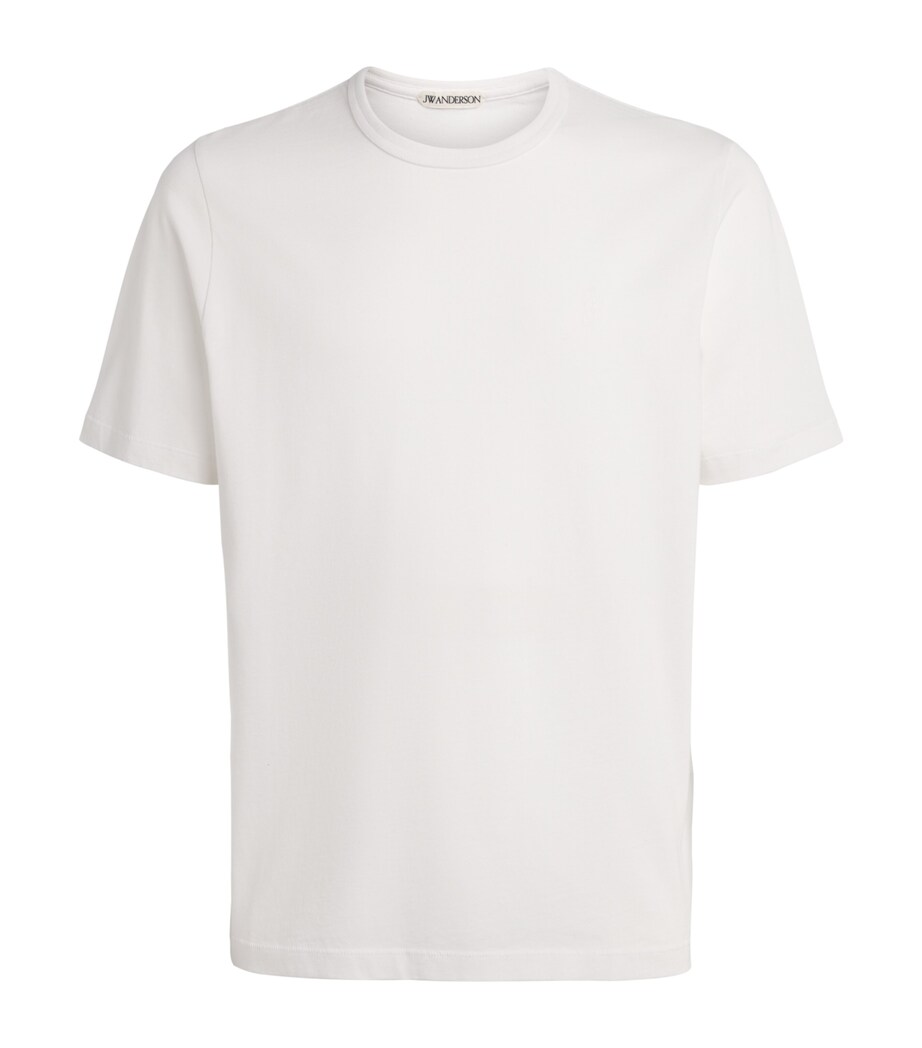 JW Anderson Mens Cotton Embroidered Anchor T-Shirt White Image 1