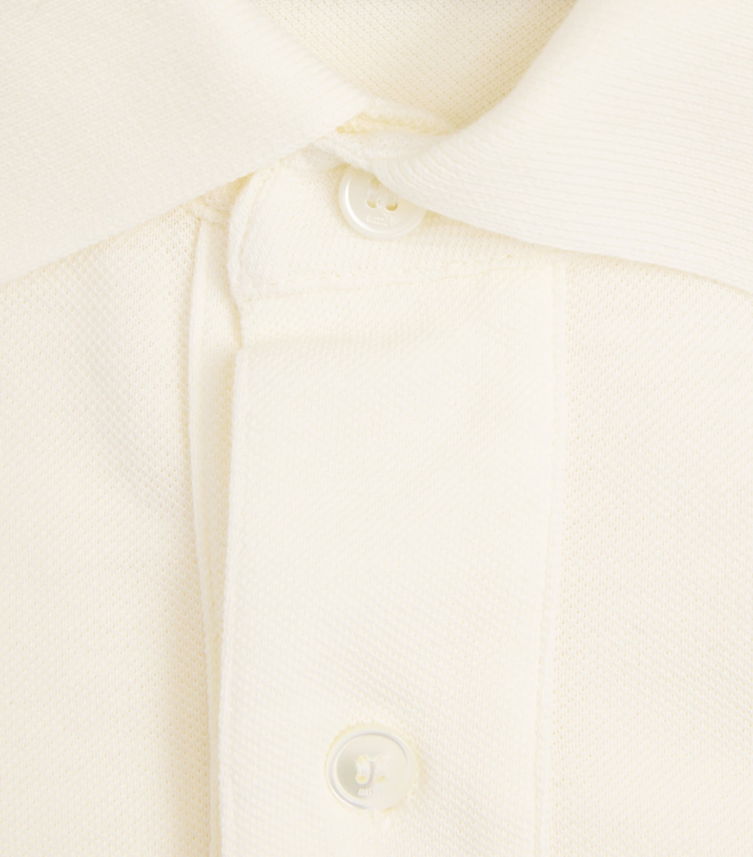 AMI Paris Mens Cotton Ami de Coeur Polo Shirt Blanc Creme Image 6