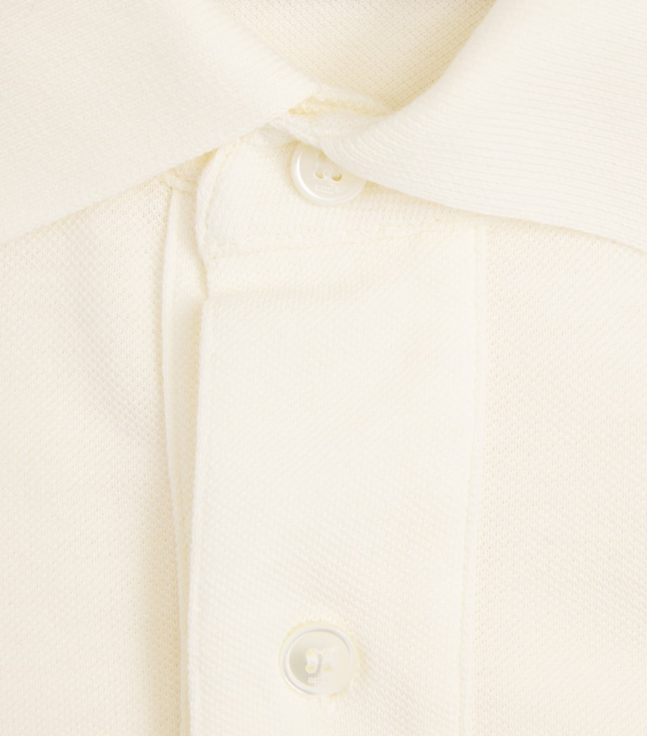 AMI Paris Mens Cotton Ami de Coeur Polo Shirt Blanc Creme Image 6