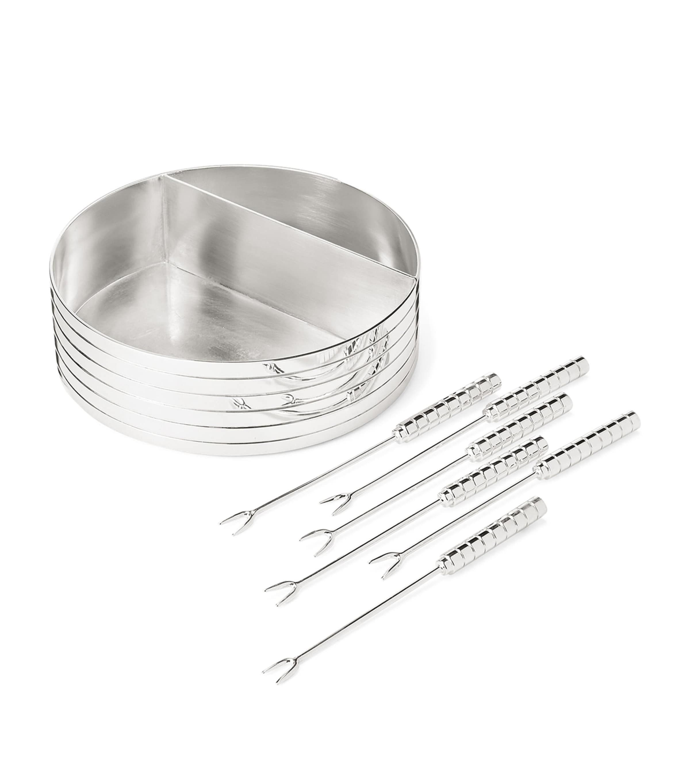 Silver-Plated Montgomery Olive Bowl with Picks (14cm) SILVER Image 1