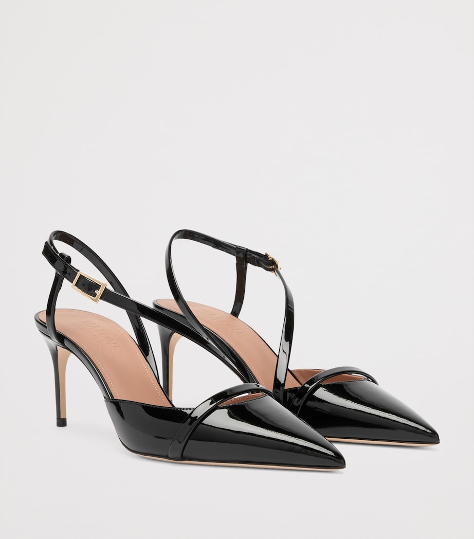 Patent Leather Valeria Slingback Pumps 70 BLACK Image 3