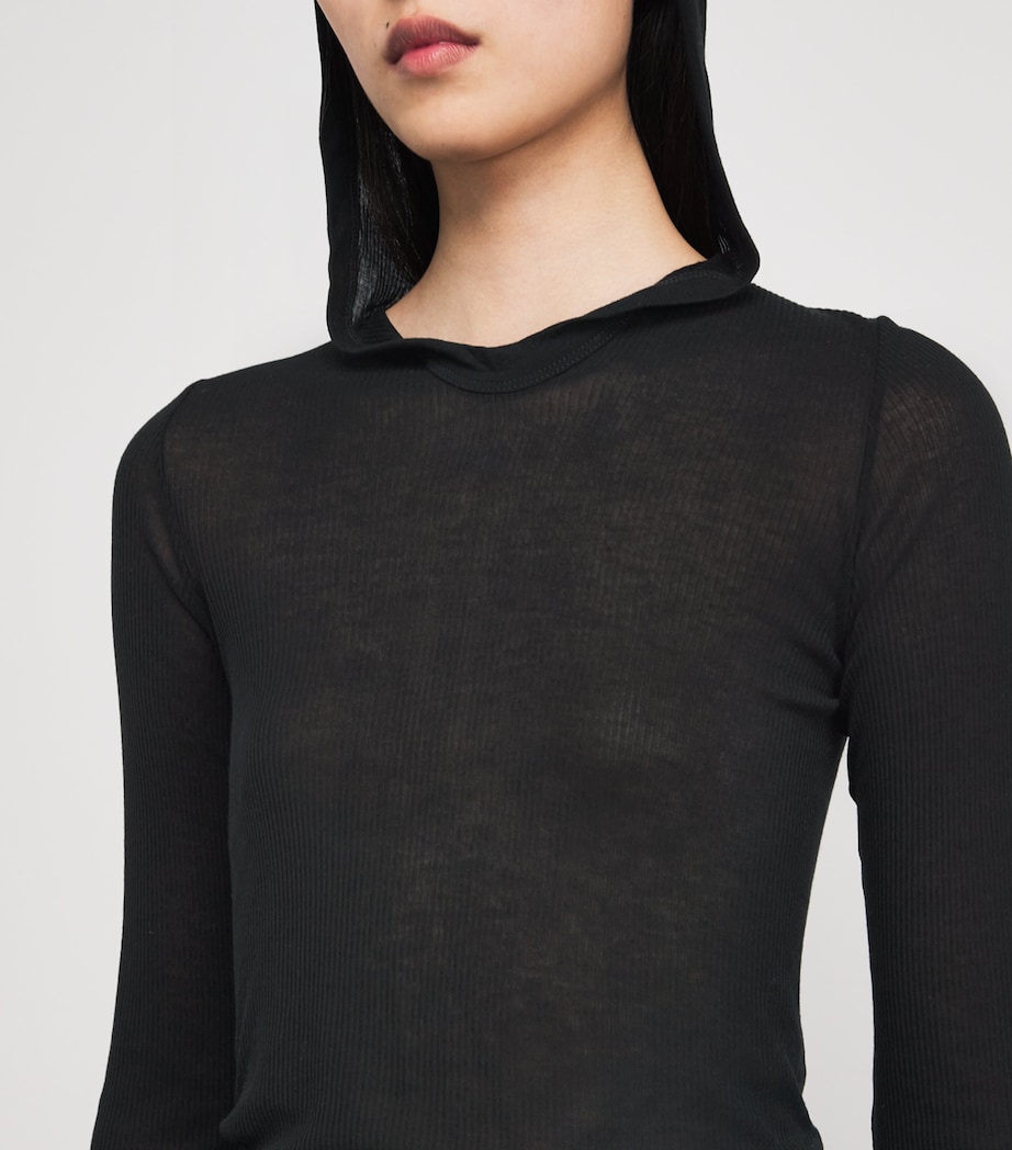 Hooded Crop Top 09 BLACK Image 6